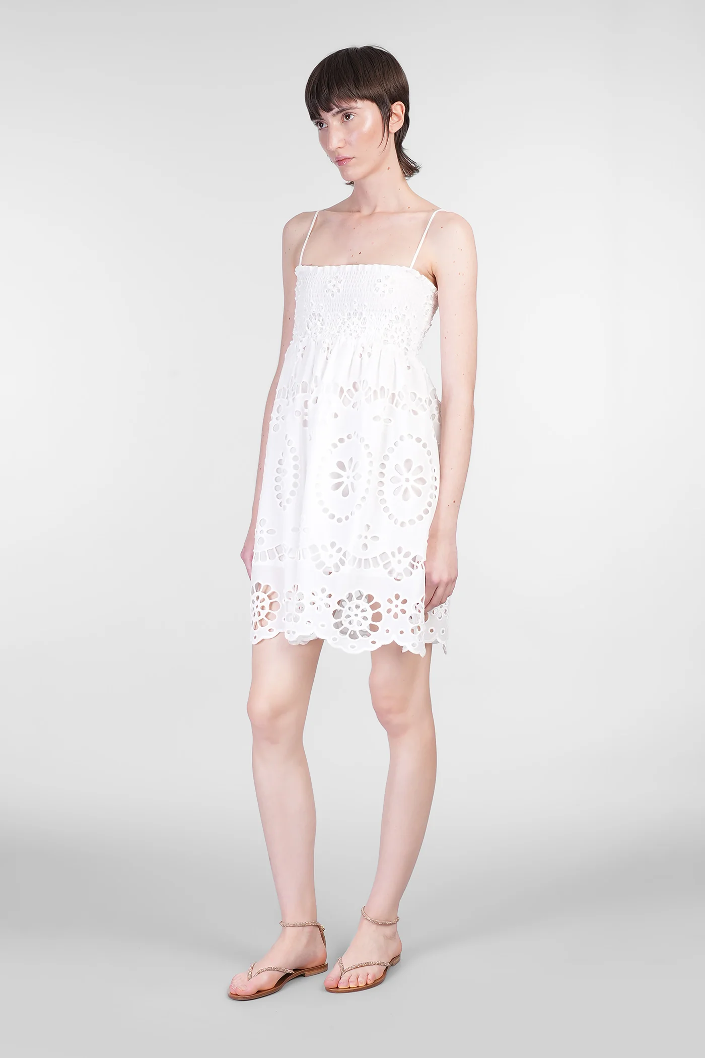 Hawa Mini dress in white cotton - Image 4