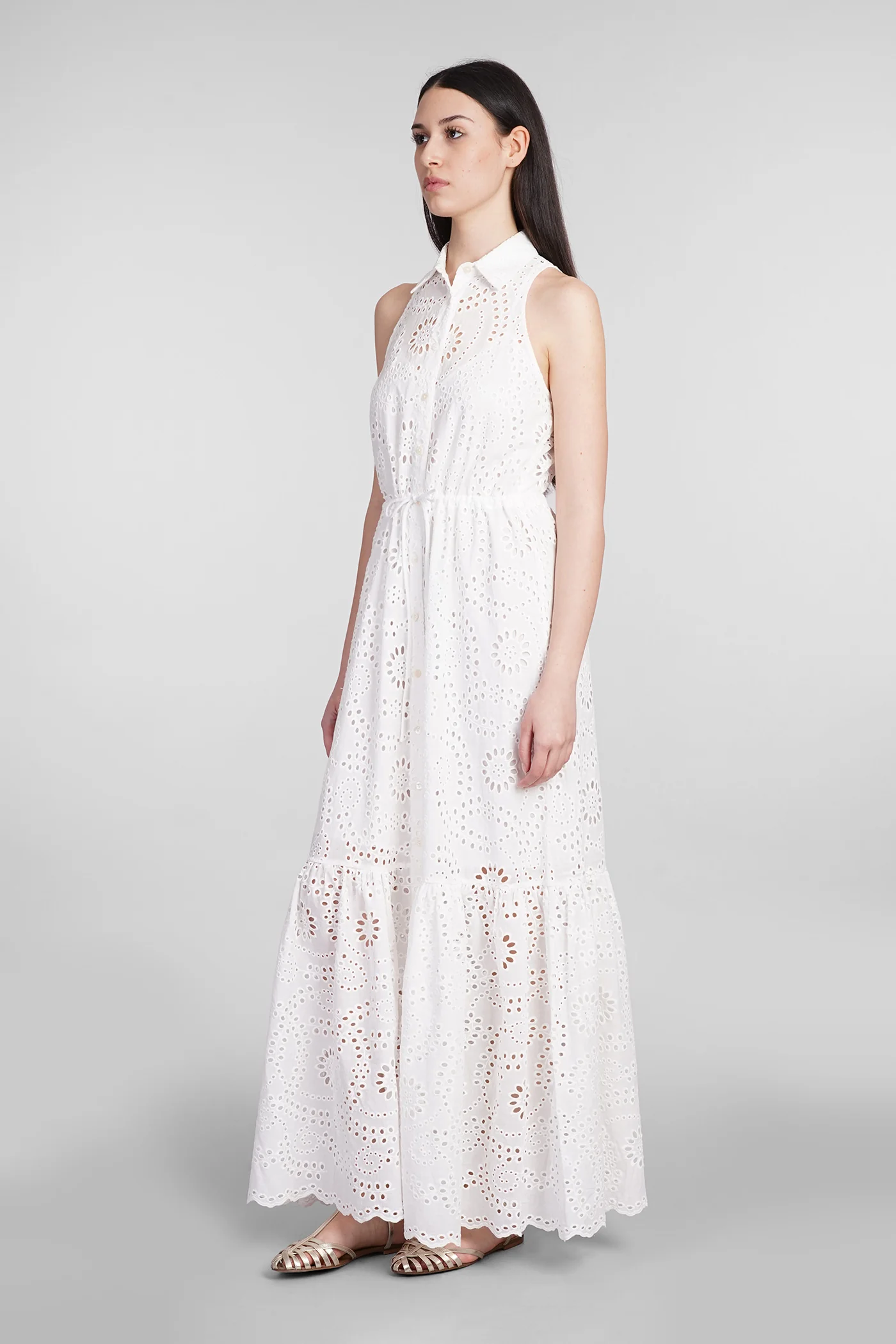 Ida Dress woman in white cotton - Image 4