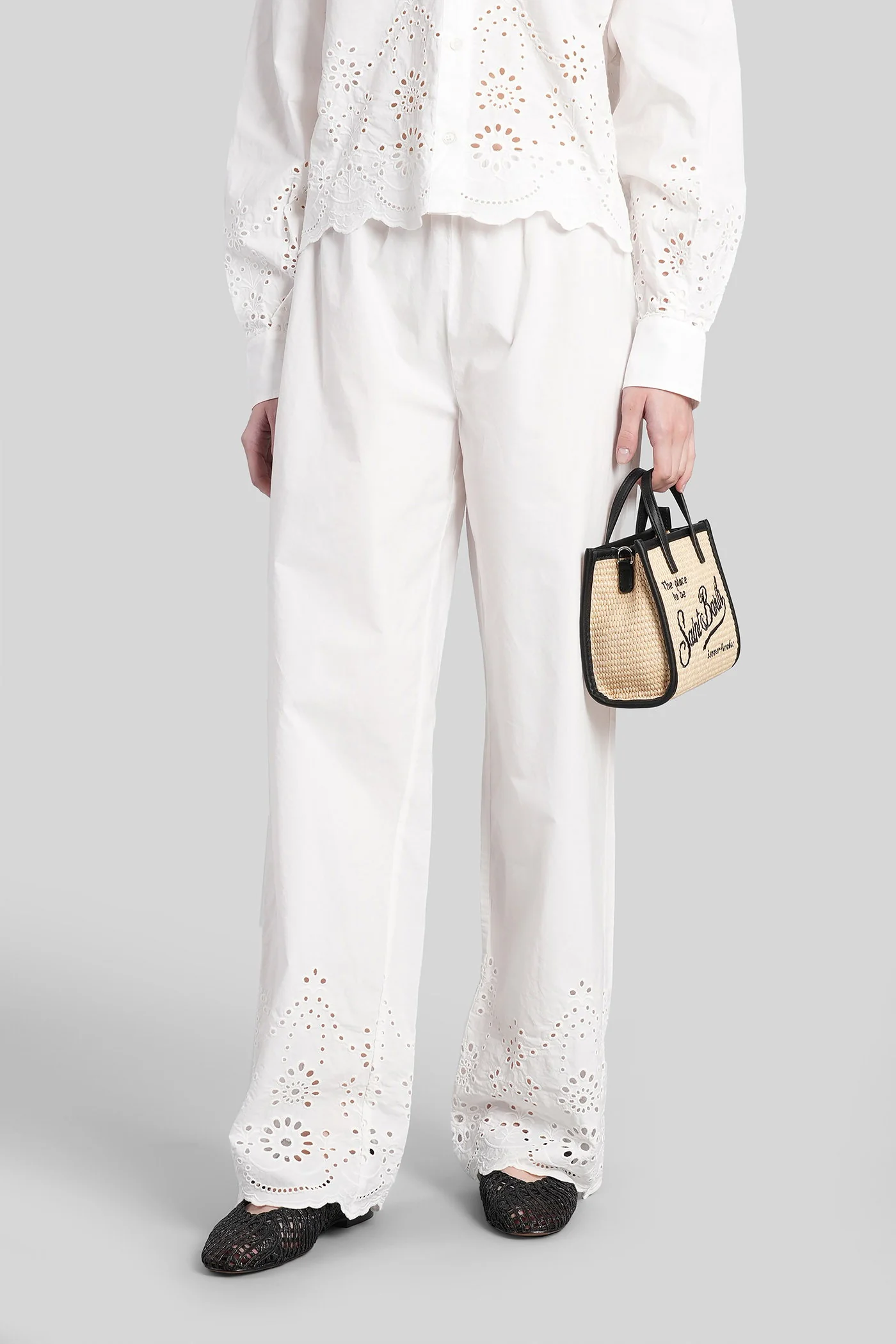 Inez Pants in white cotton