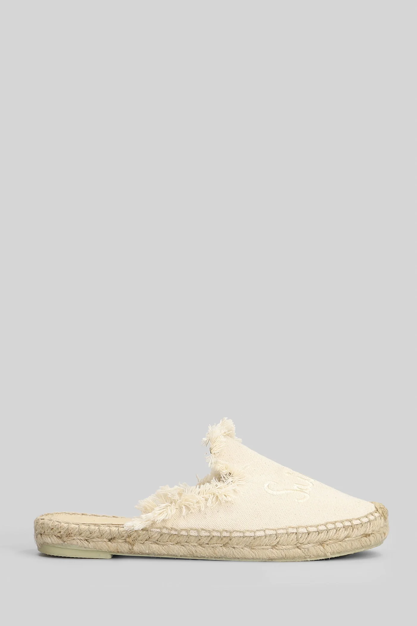 Isla Fringe  in beige canvas