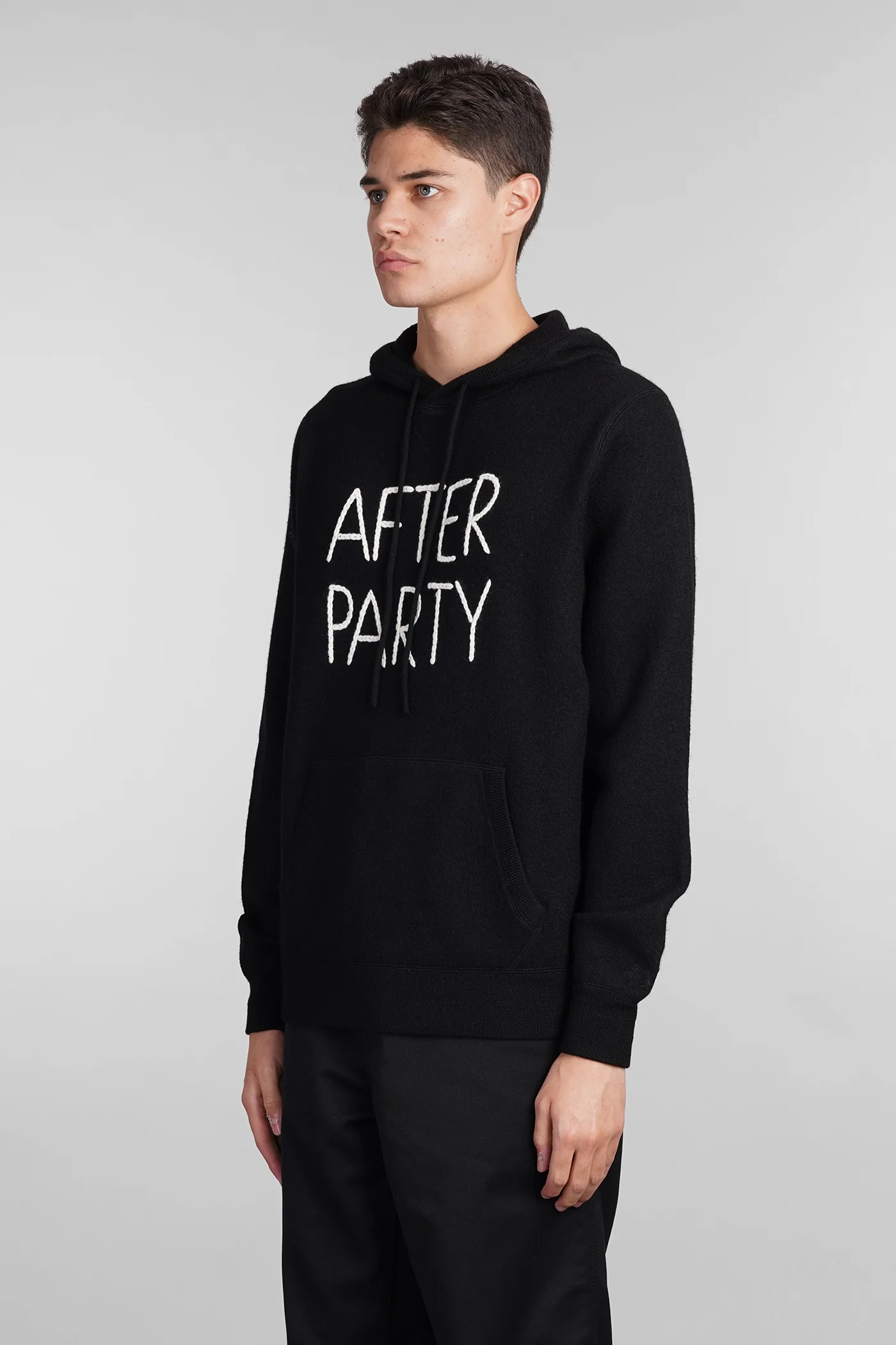 Jake hood Knitwear in black wool - Image 4