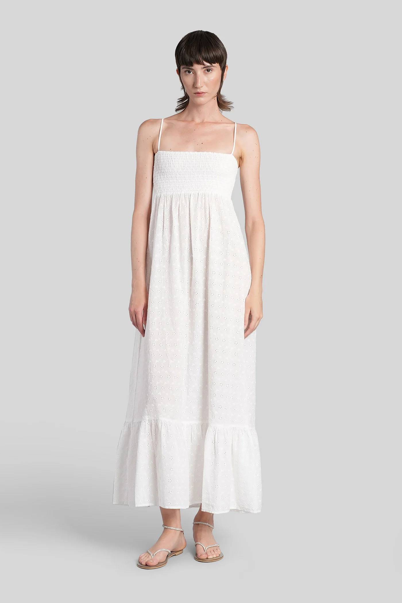 Jemma Long dress in white cotton