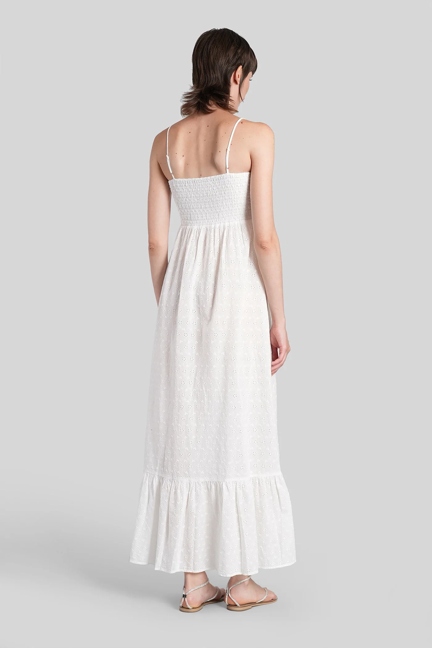 Jemma Long dress in white cotton - Image 3