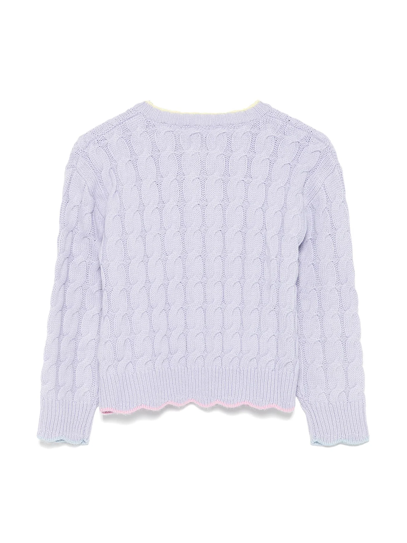 Aran wavy Cardigan in Viola wool - Image 2