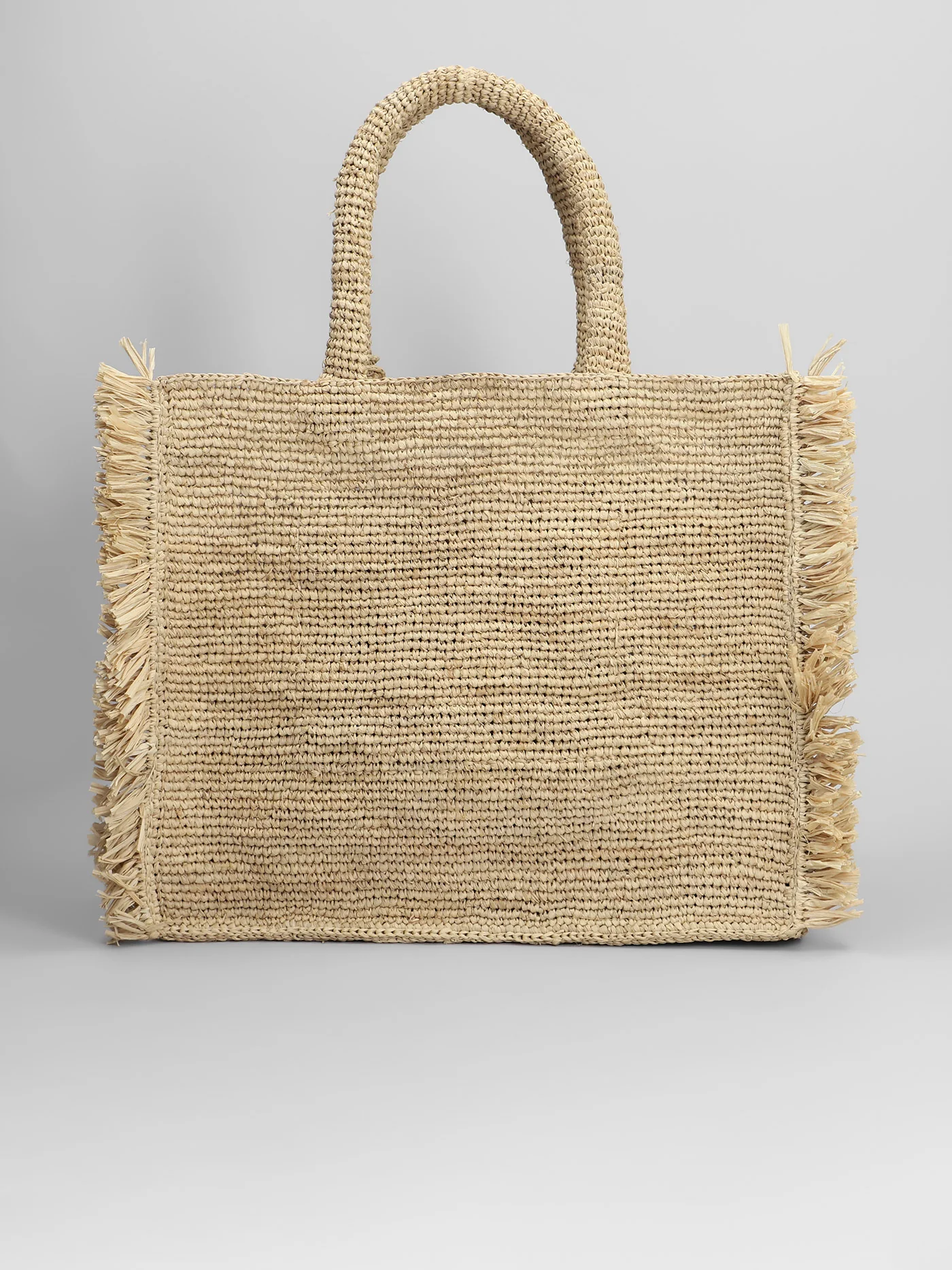 Colette raffia fring Tote in beige raffia - Image 3