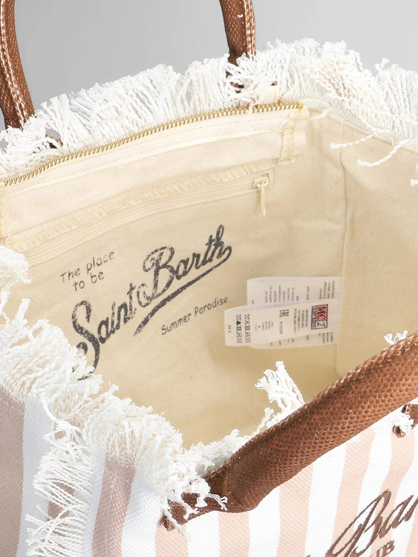 Colette Tote in beige cotton - Image 4