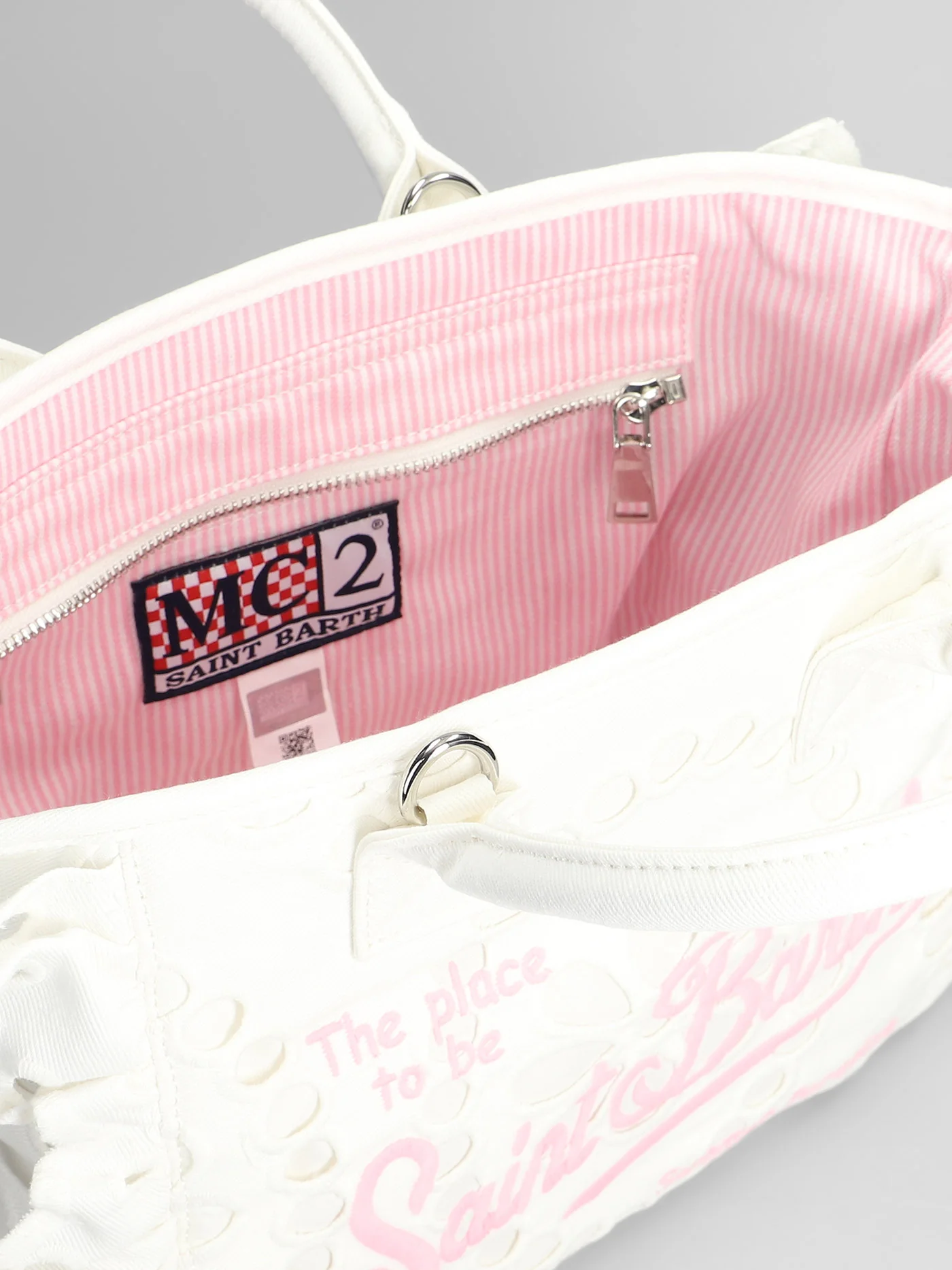 Colette volant n Tote in white cotton - Image 4