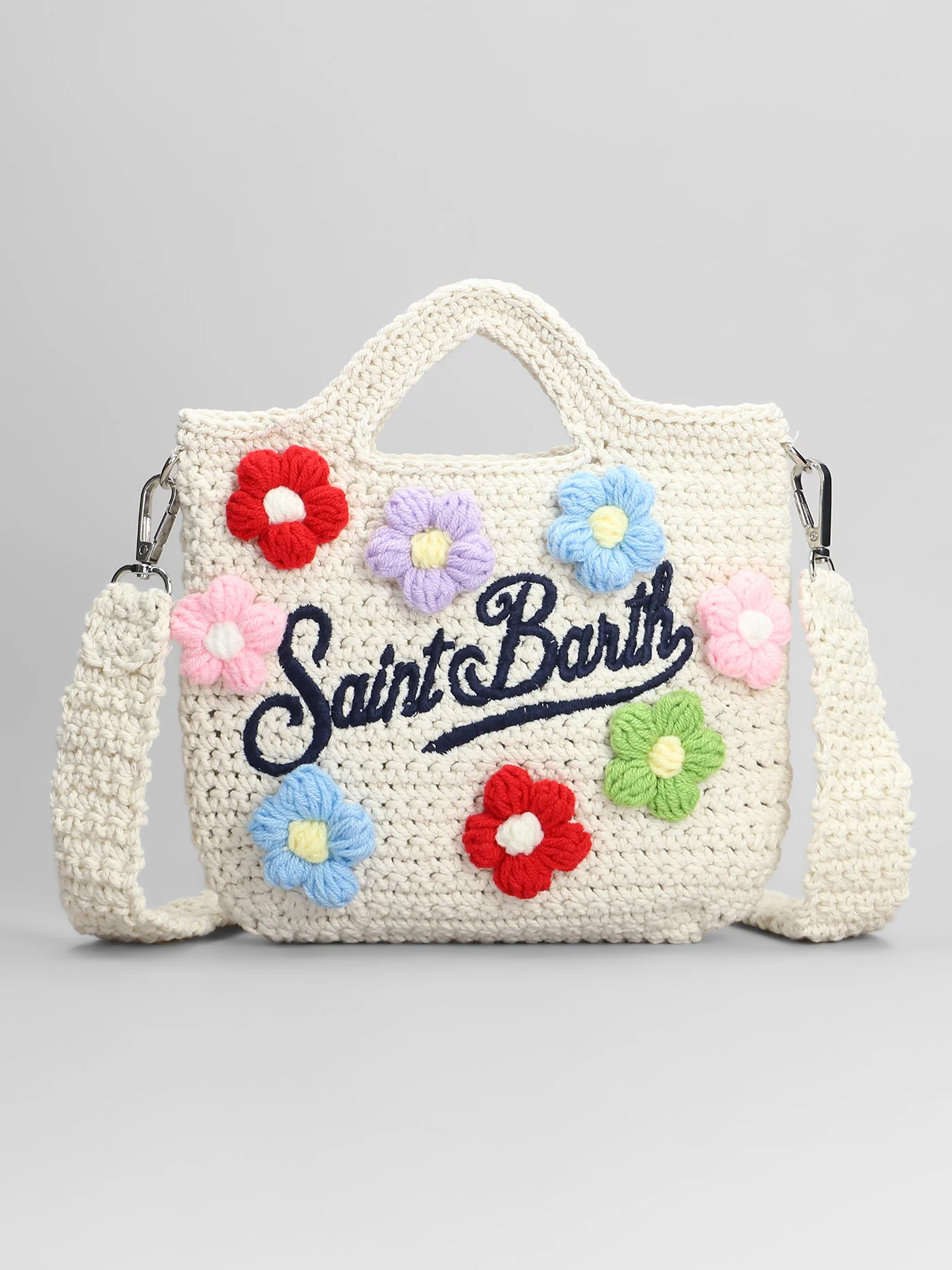 Crochet bag Tote in beige polyester