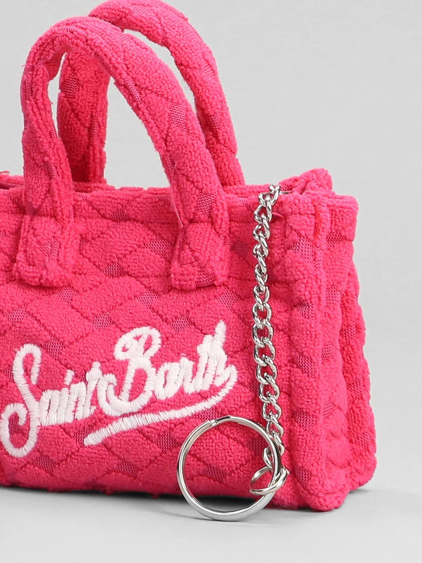 Key bag n Hand bag in fuxia polyester - Image 4