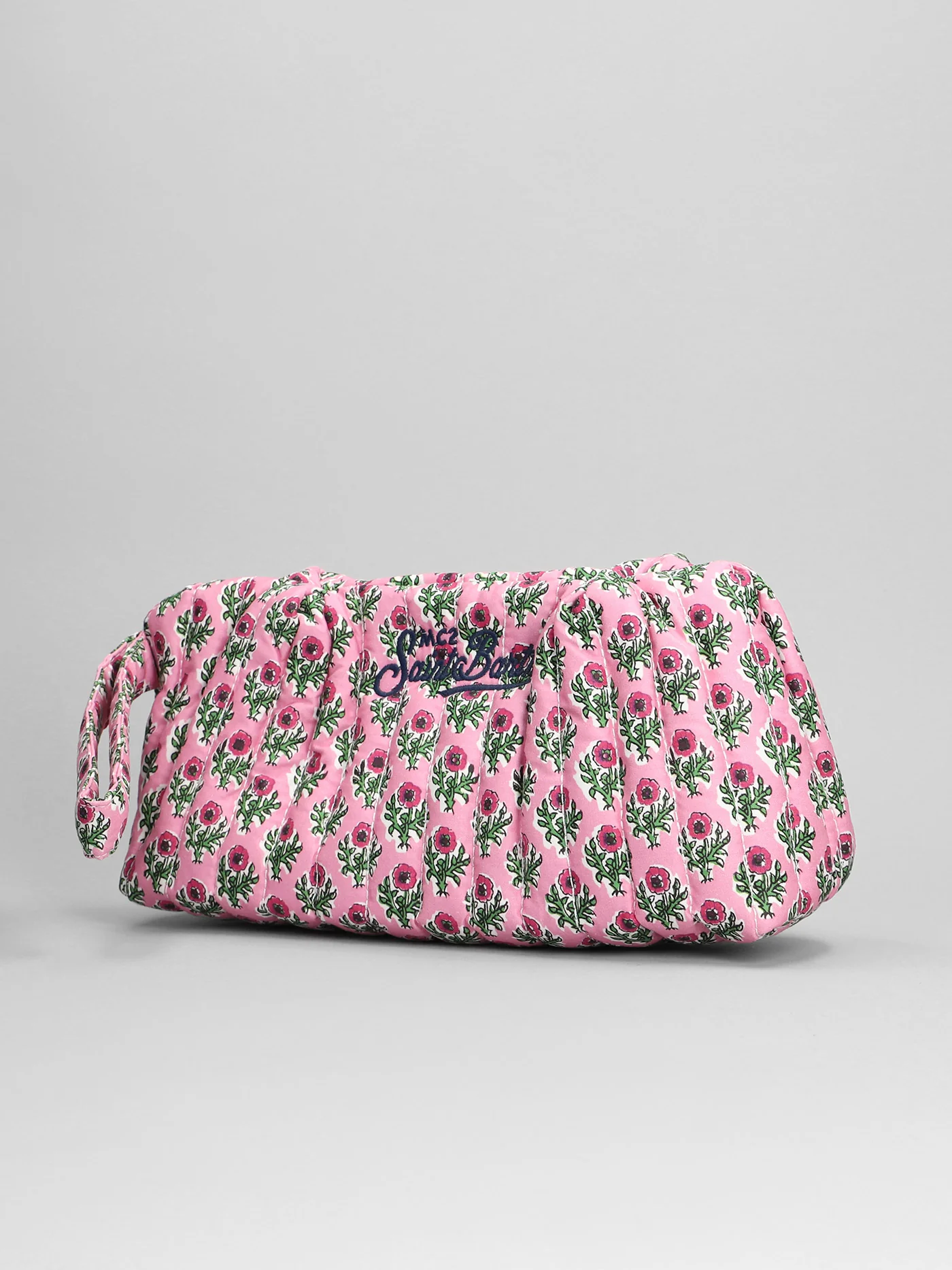 Small pouch Clutch in rose-pink cotton - Image 2