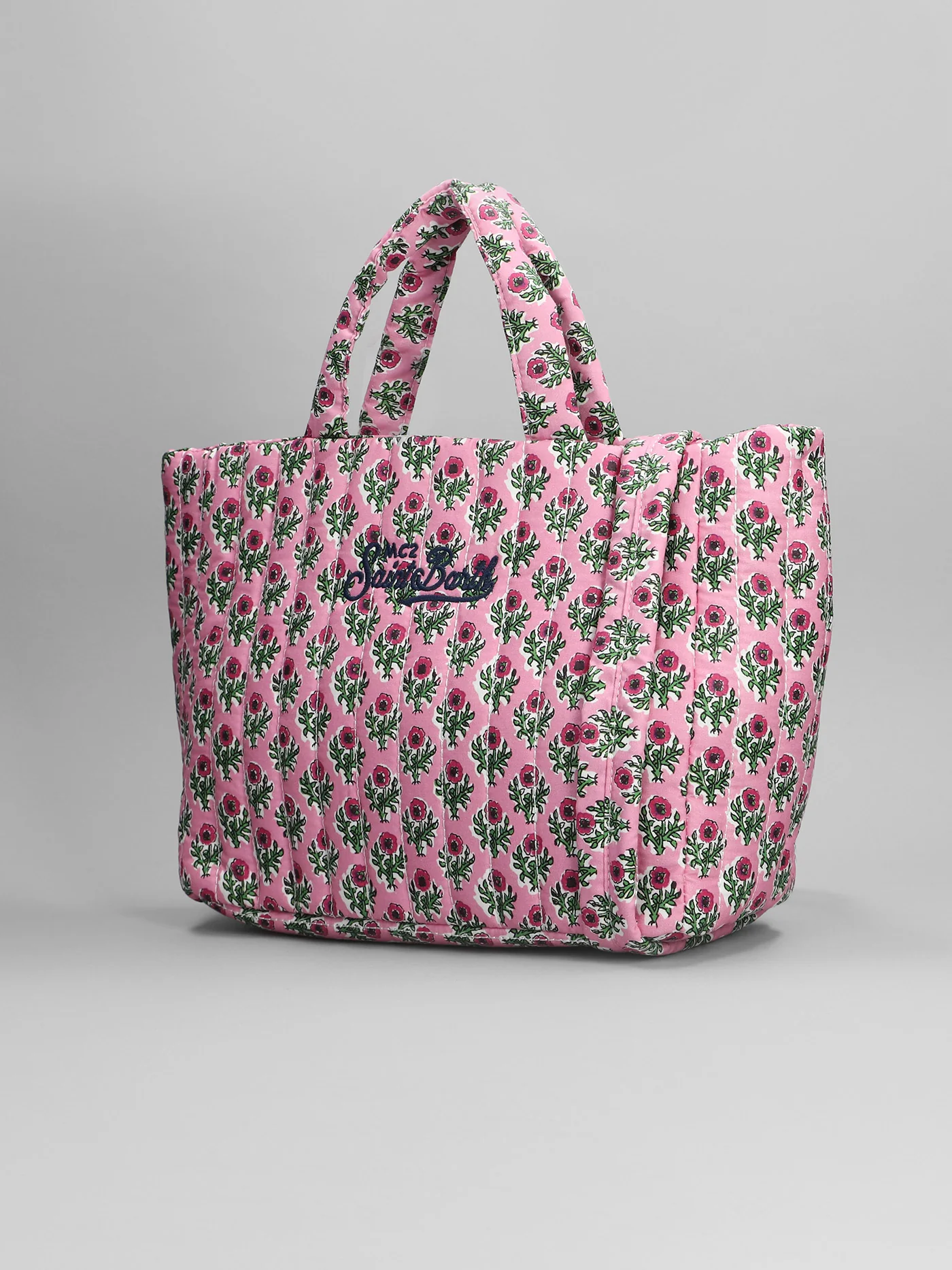 Soft tot mid Tote in rose-pink cotton - Image 2