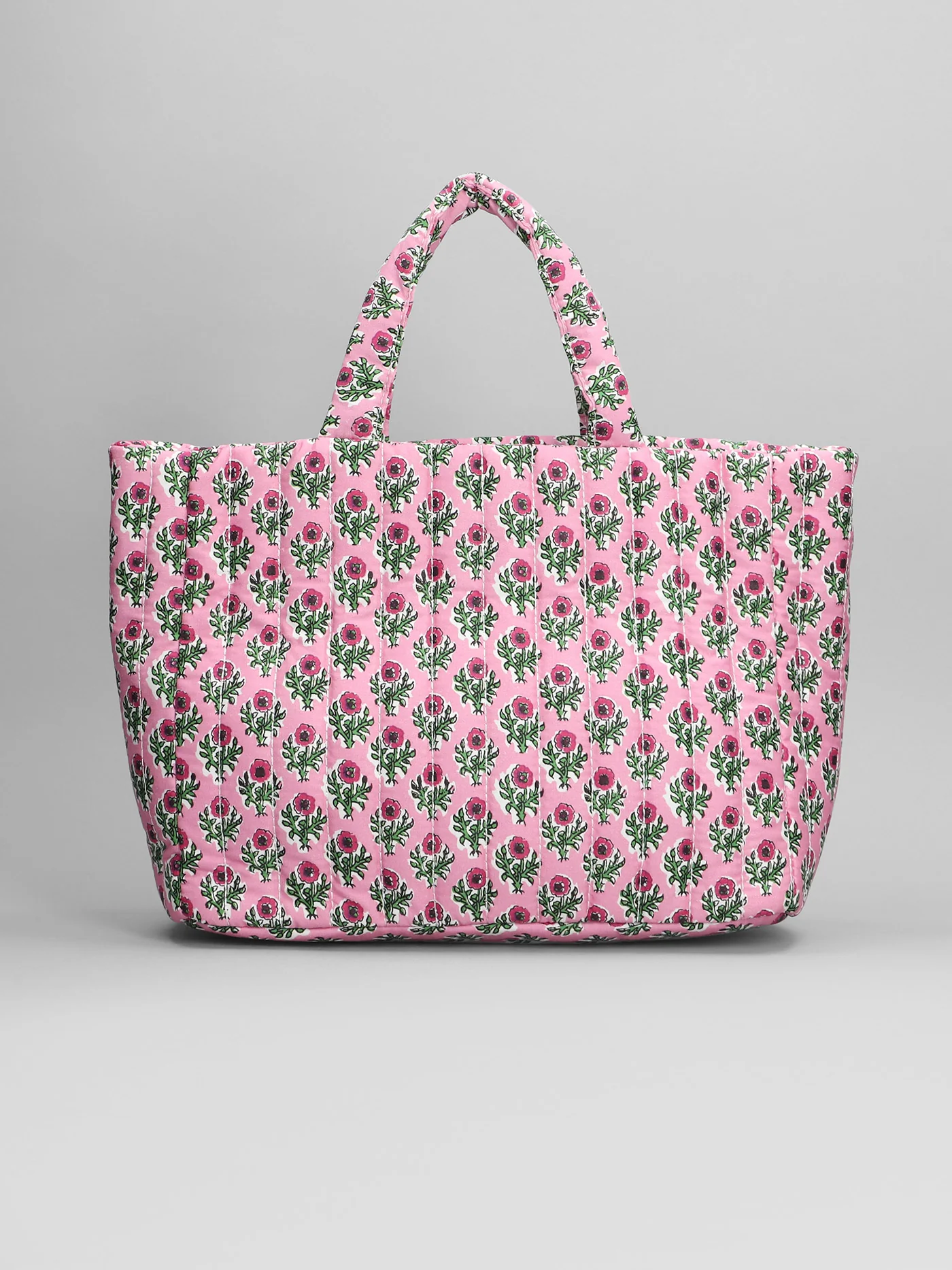 Soft tot mid Tote in rose-pink cotton - Image 3