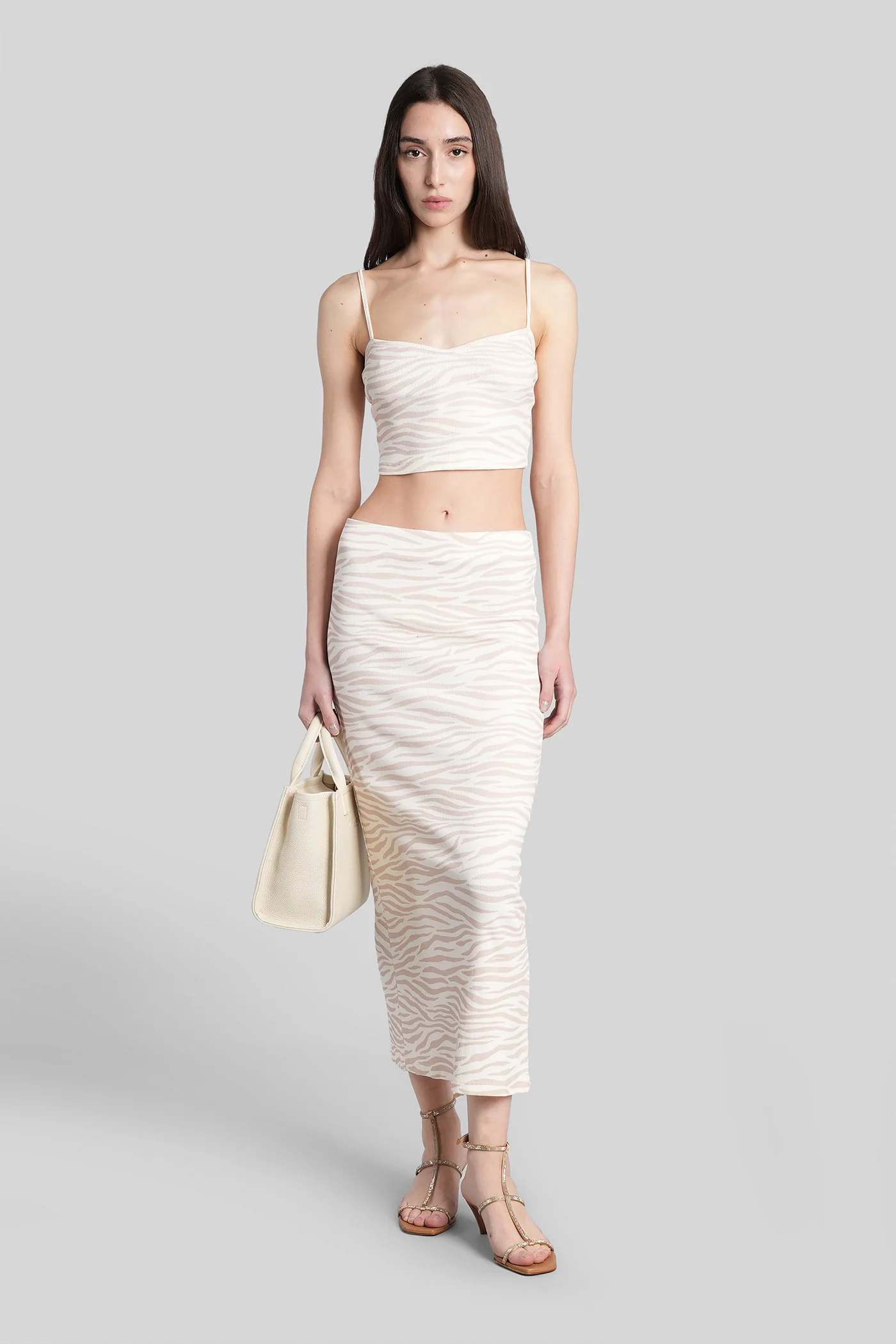Lane Skirt in beige cotton - Image 2