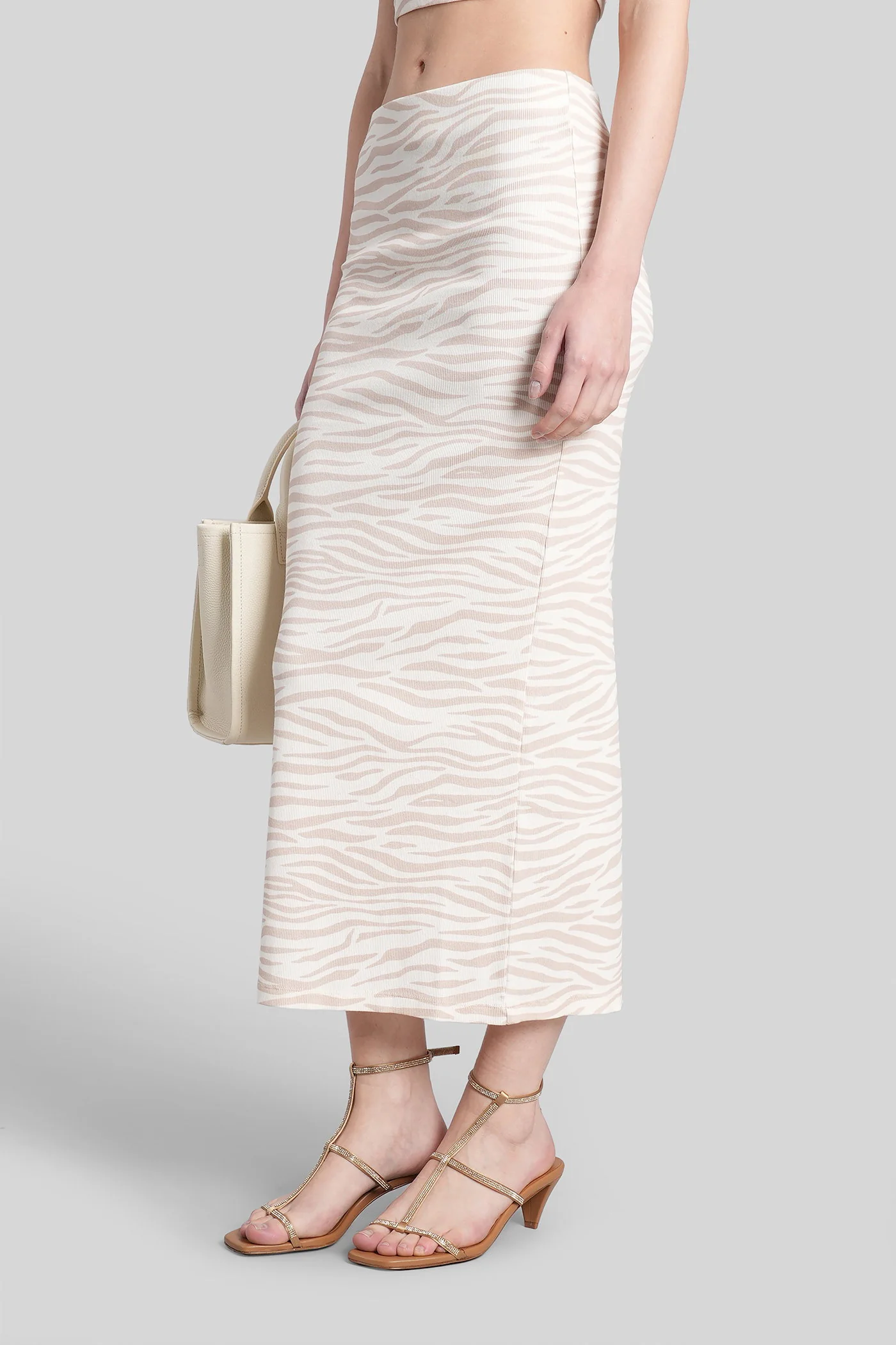 Lane Skirt in beige cotton - Image 4