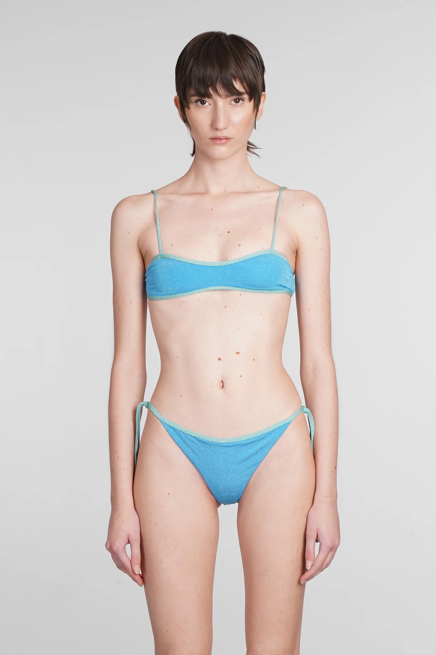 Laryn string Beachwear in cyan viscose