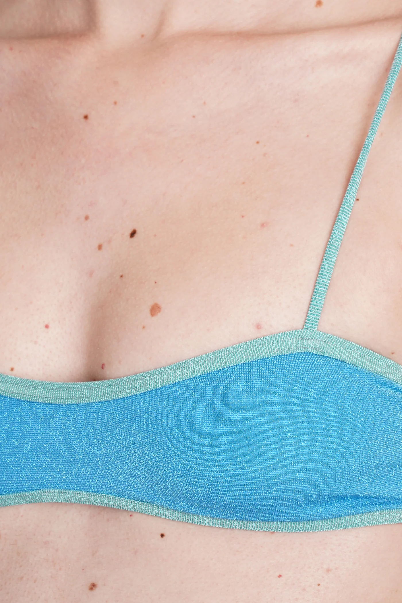 Laryn string Beachwear in cyan viscose - Image 4