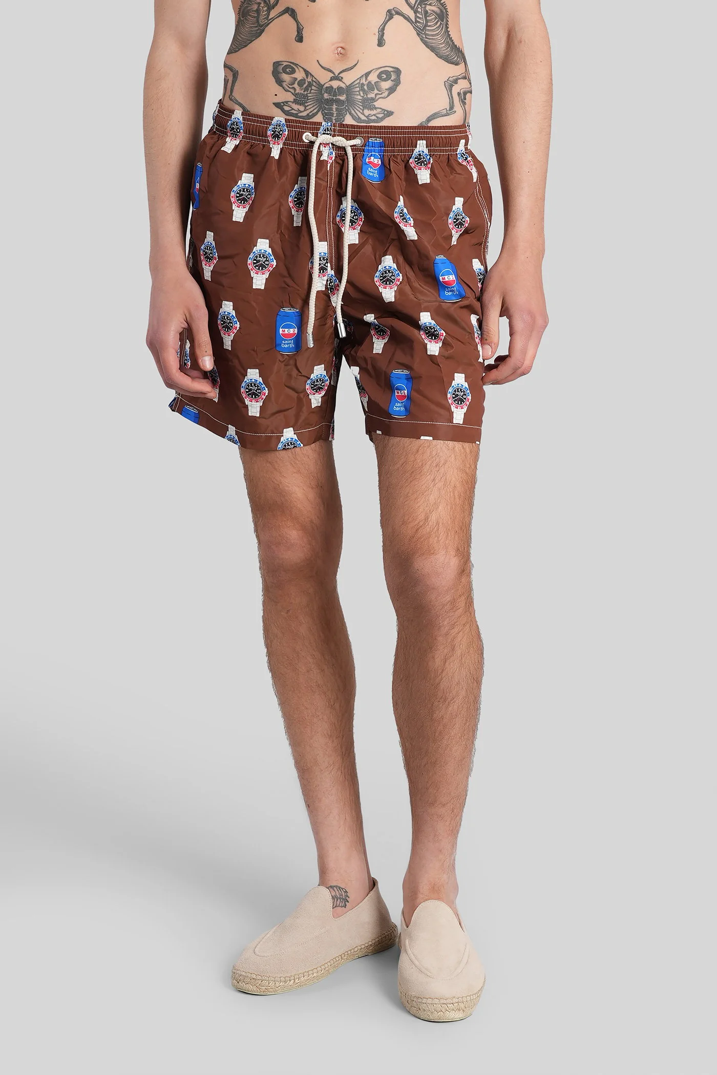 Lighting Beachwear in brown polyamide