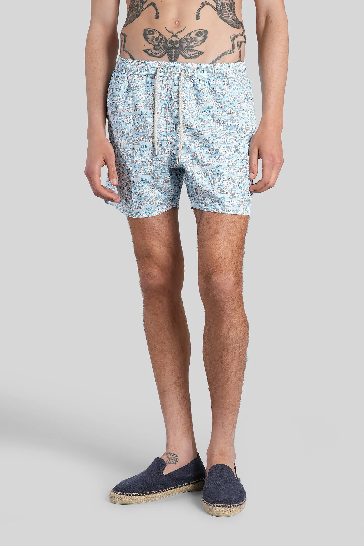 Lighting Micro Fanta Beachwear in cyan polyamide