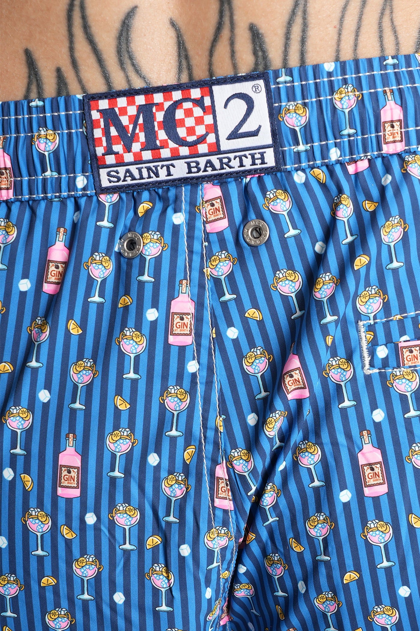 Lighting Micro Stret Beachwear in blue polyamide - Image 5