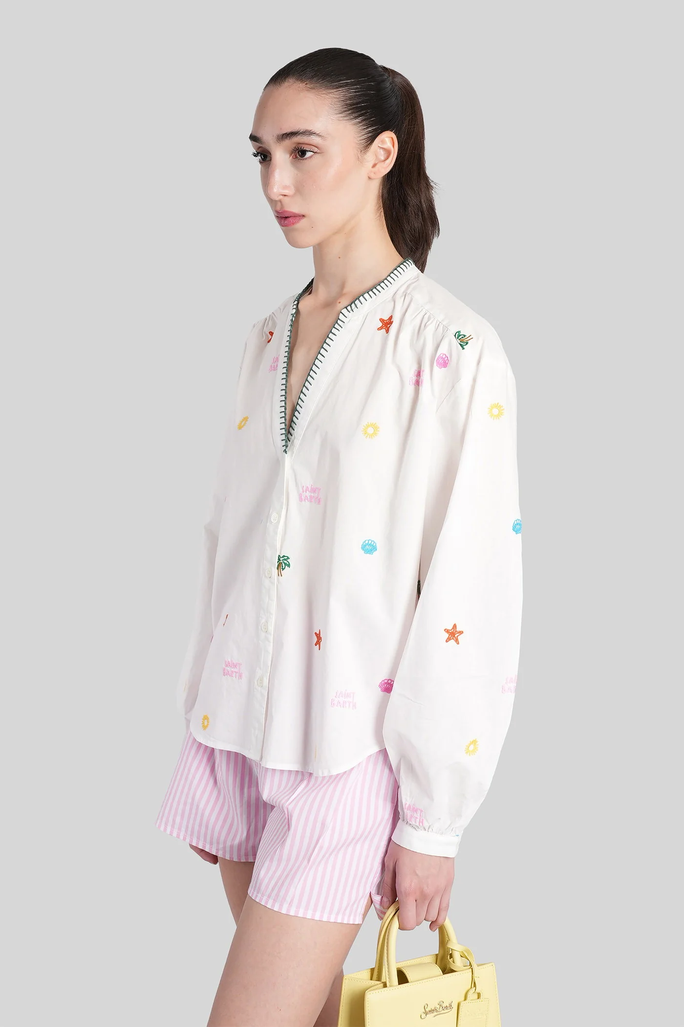 Liona Shirt in white cotton - Image 4