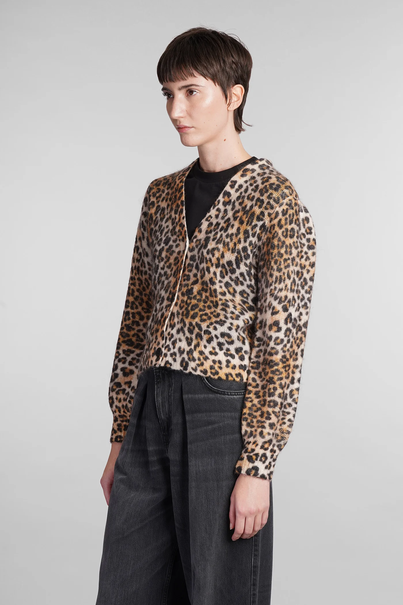 Lyxa w Cardigan in Animalier wool - Image 4