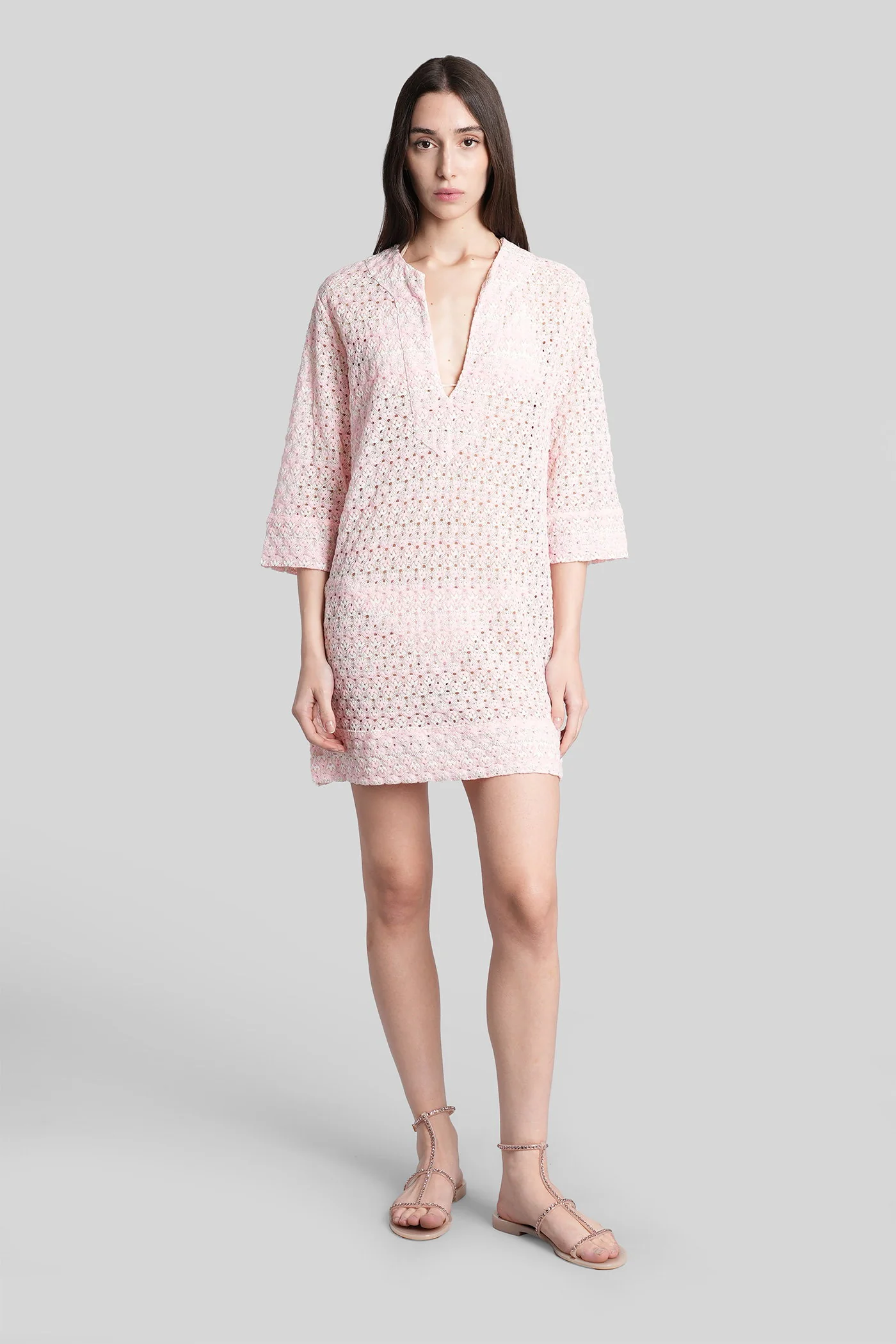 Macha Mini dress in rose-pink cotton