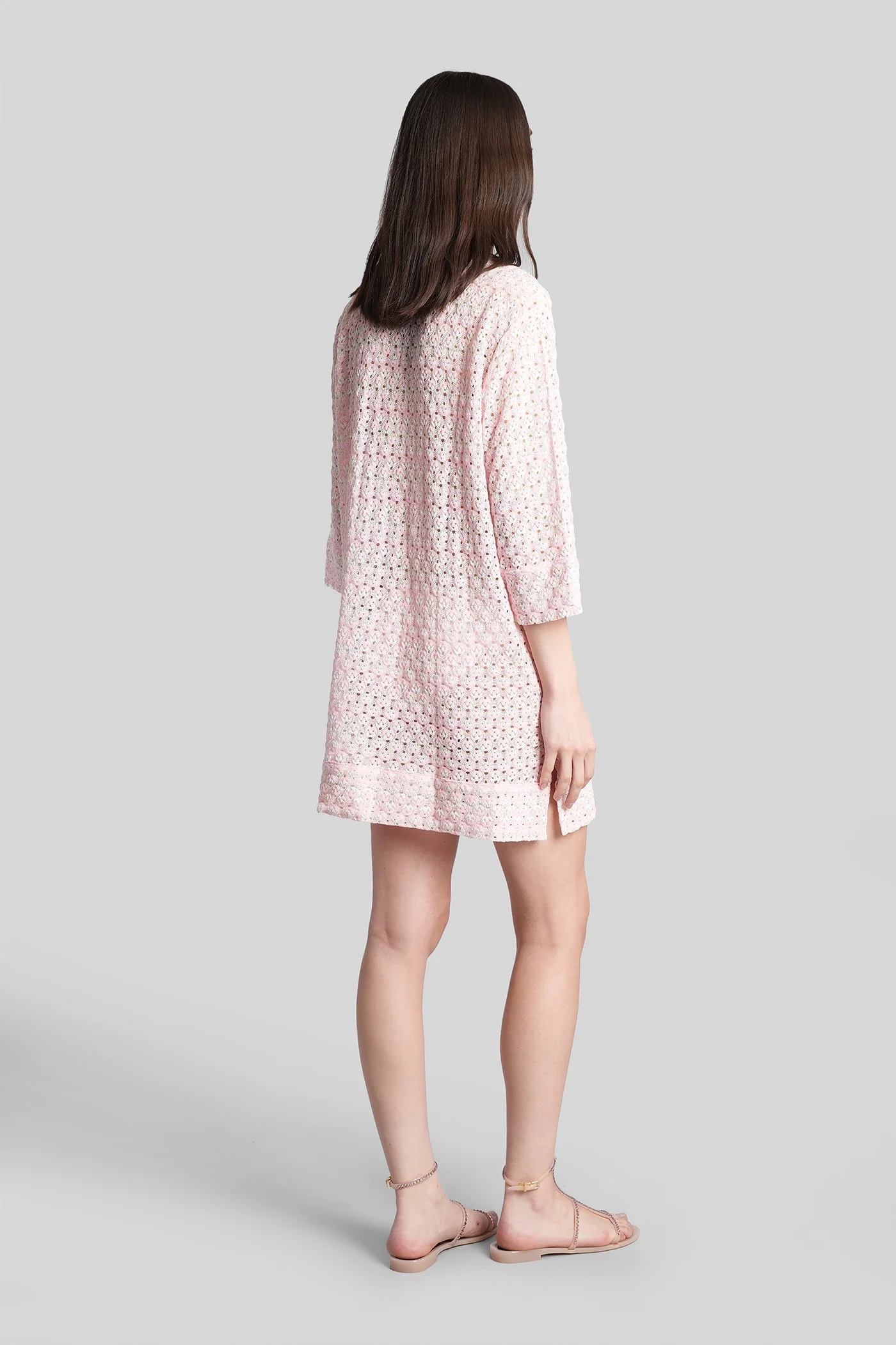 Macha Mini dress in rose-pink cotton - Image 3
