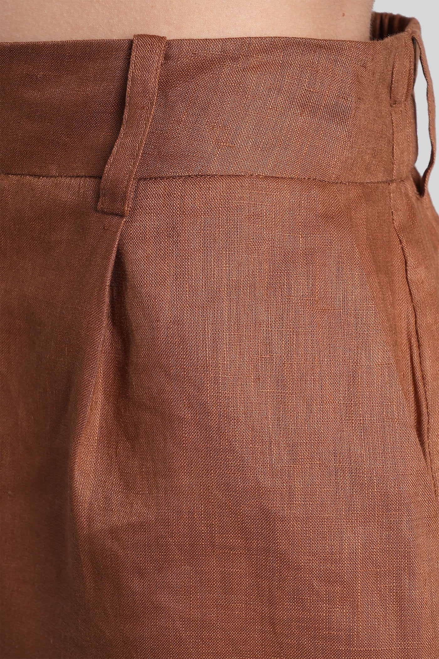 Maggy Shorts in brown linen - Image 5