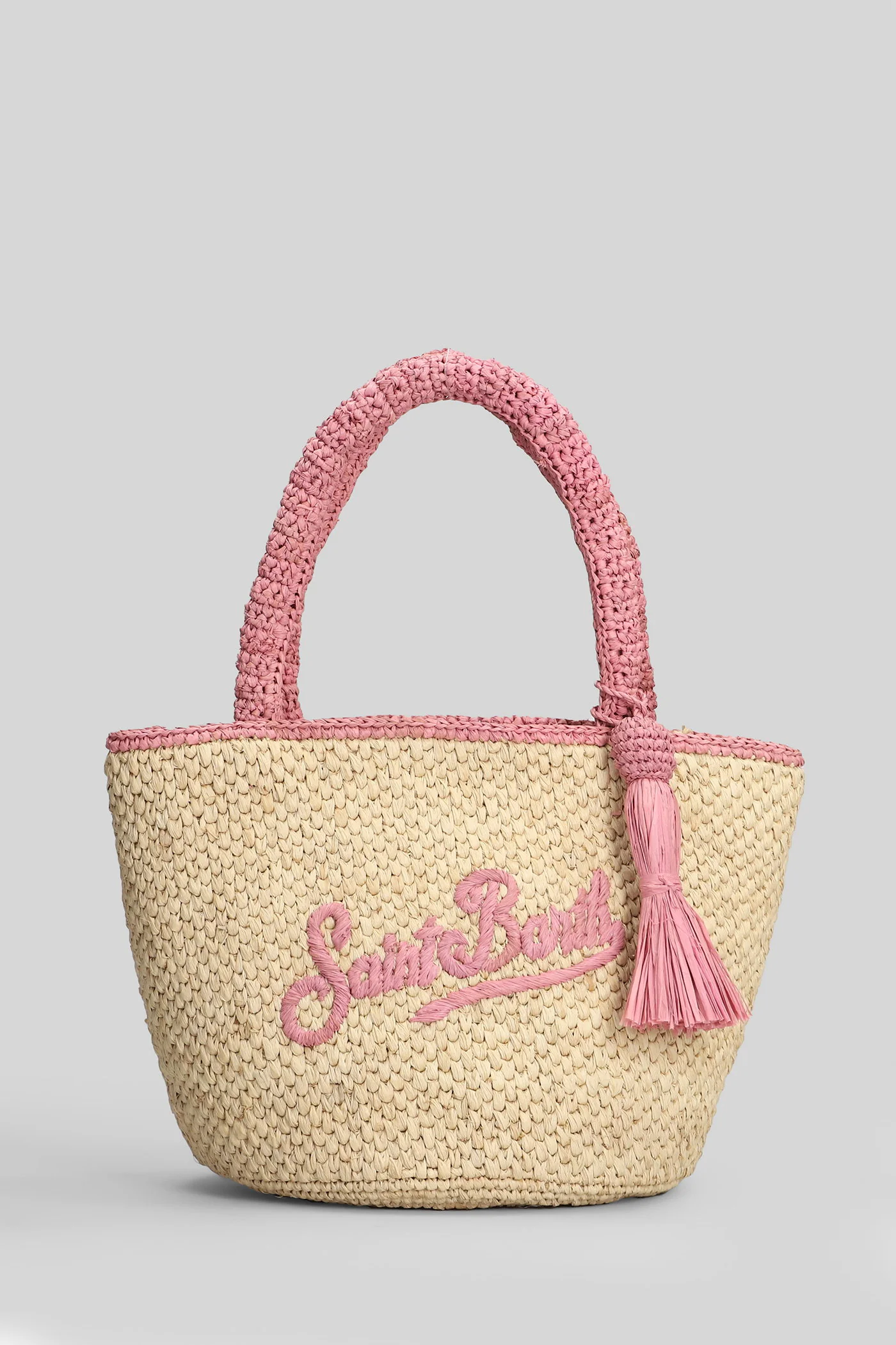 Marcy Raffia Mid Hand bag in beige raffia