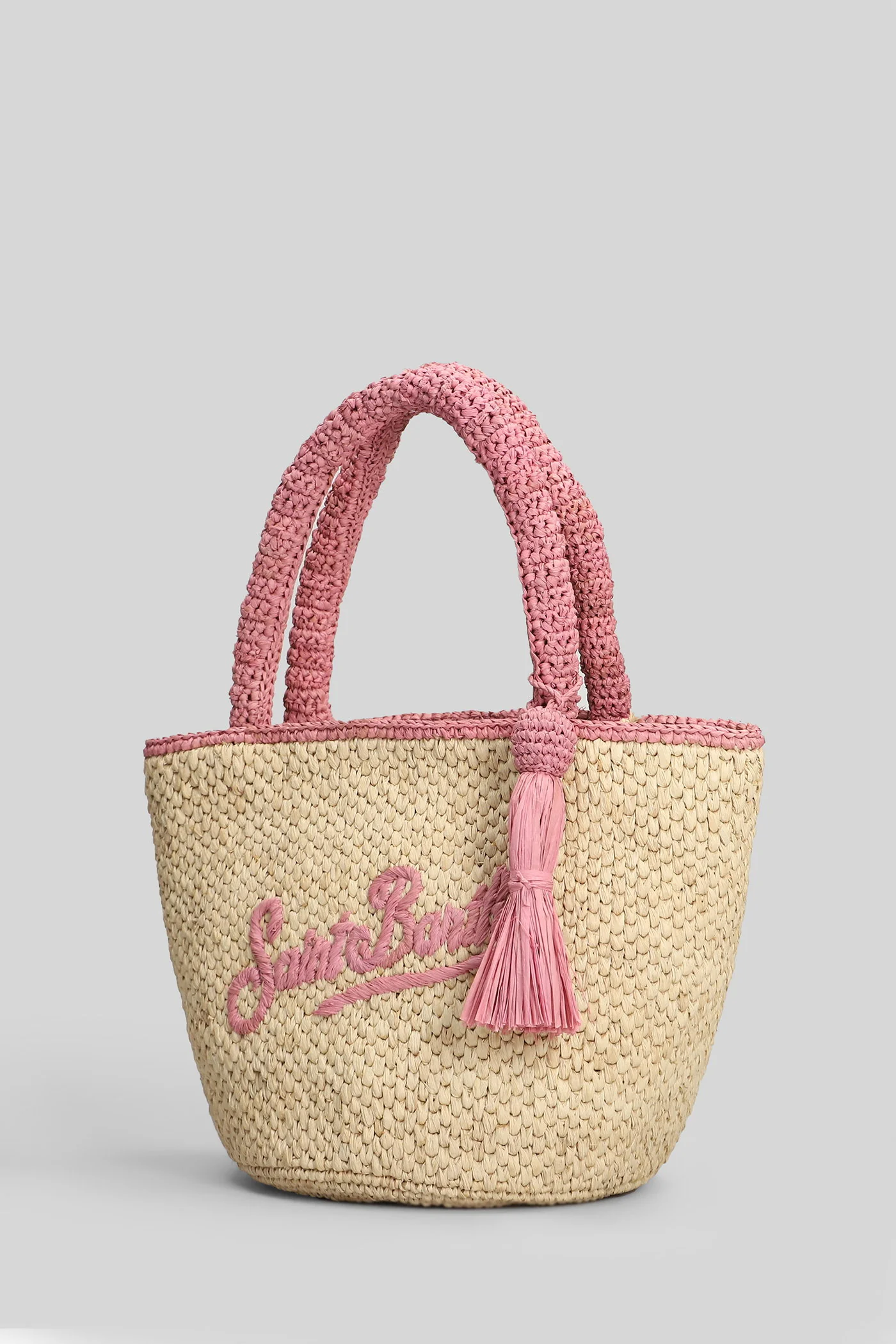 Marcy Raffia Mid Hand bag in beige raffia - Image 2