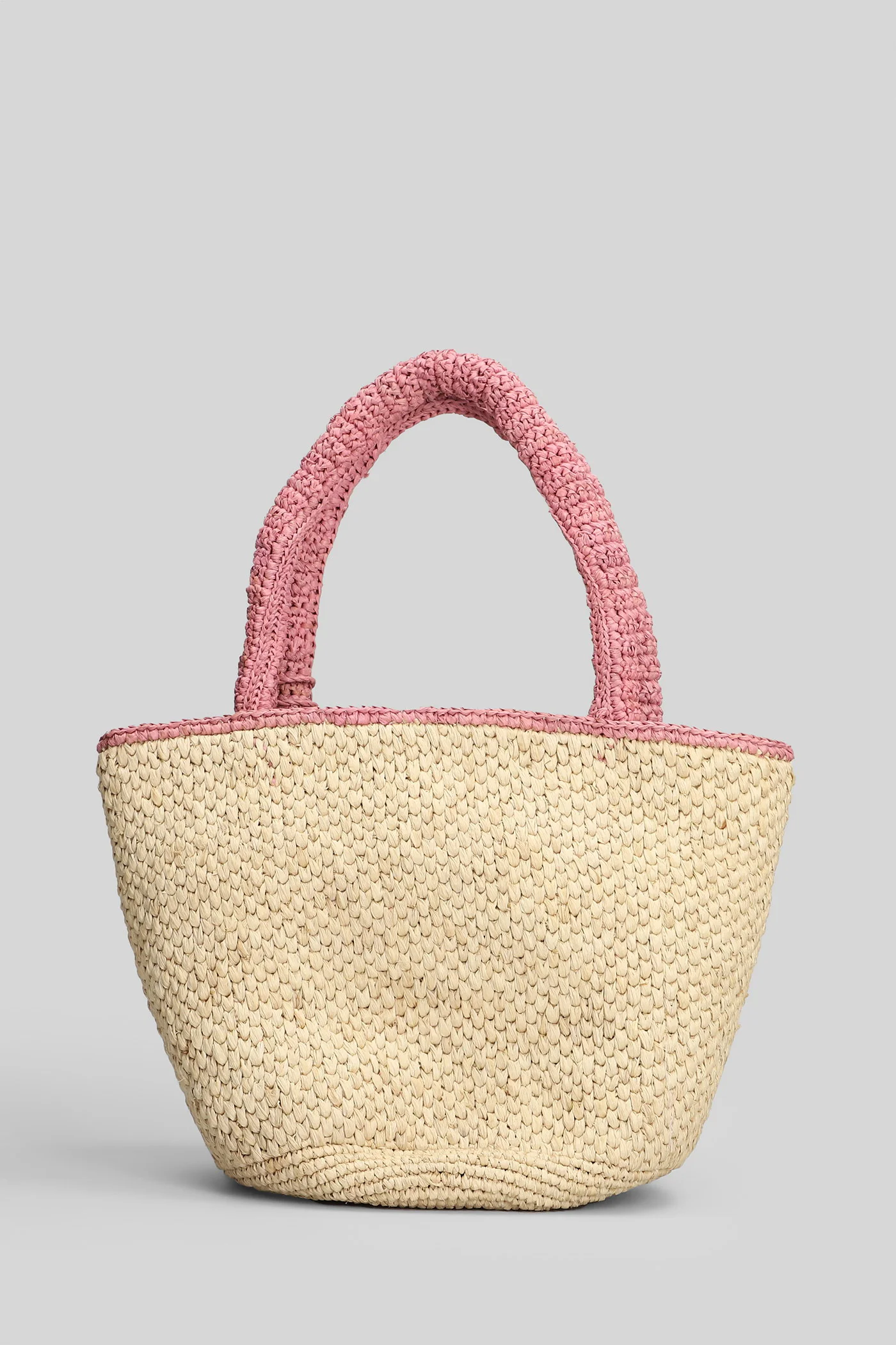 Marcy Raffia Mid Hand bag in beige raffia - Image 3