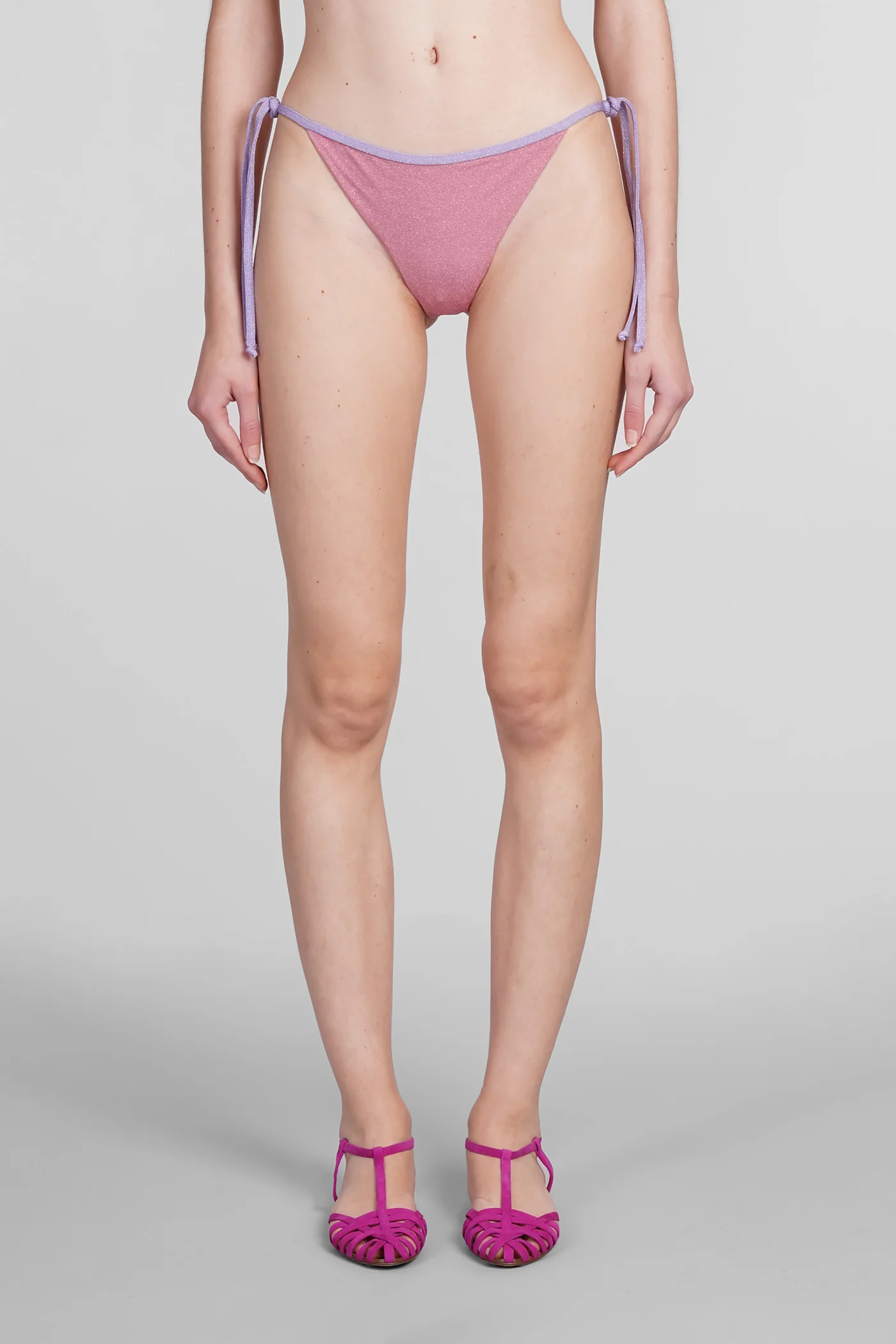 Marielle string Beachwear in rose-pink viscose