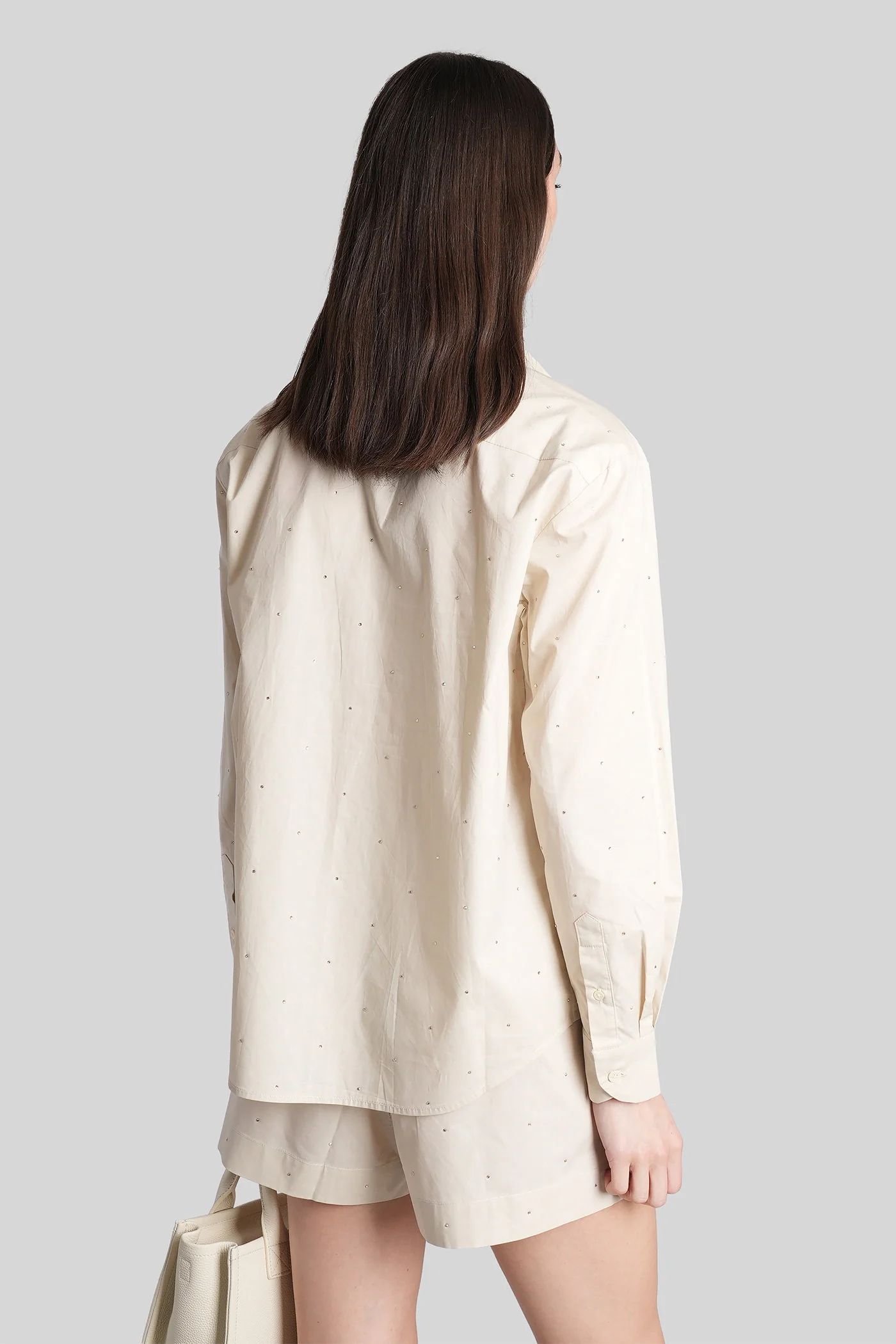 Meredith Shirt in beige cotton - Image 3