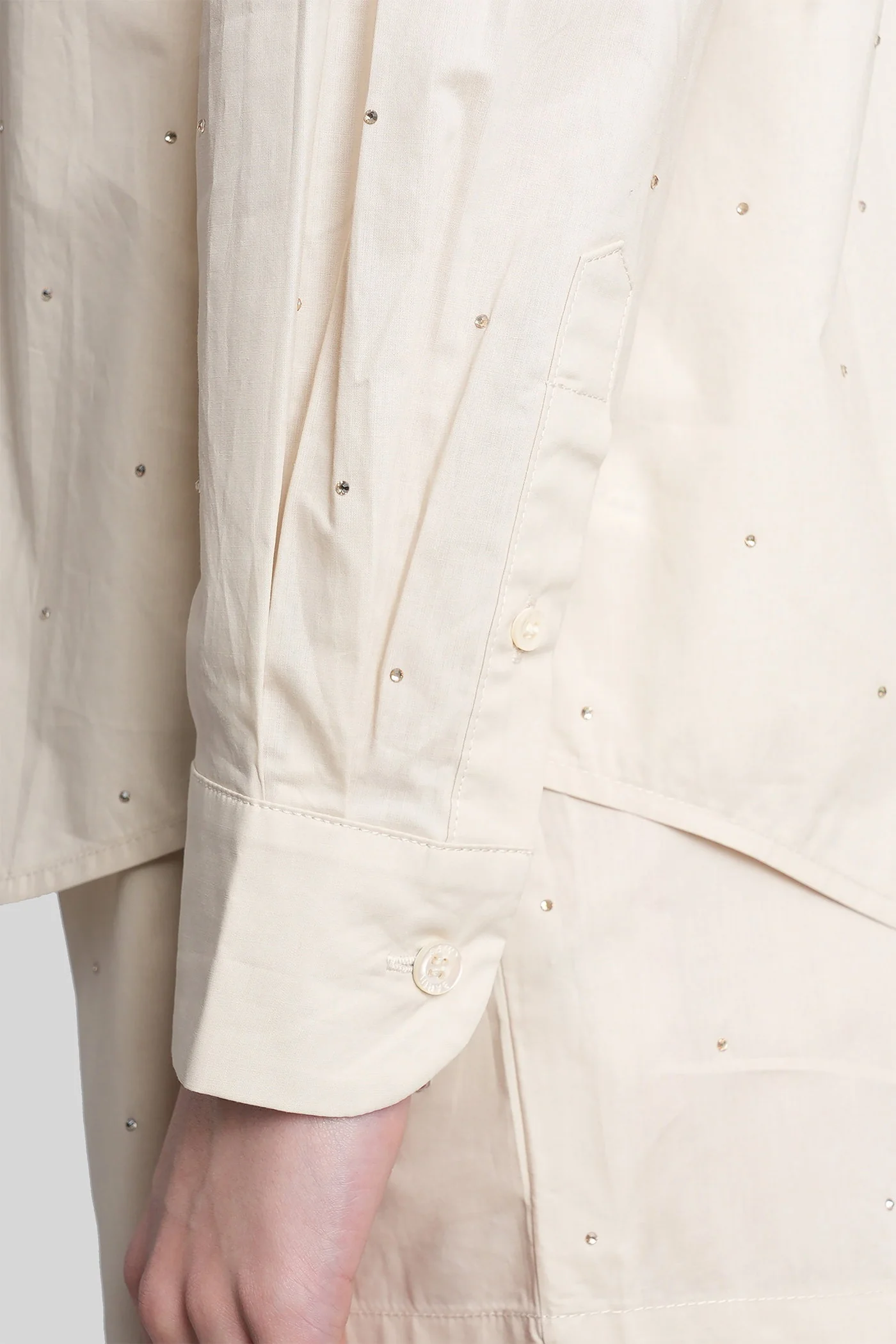 Meredith Shirt in beige cotton - Image 5