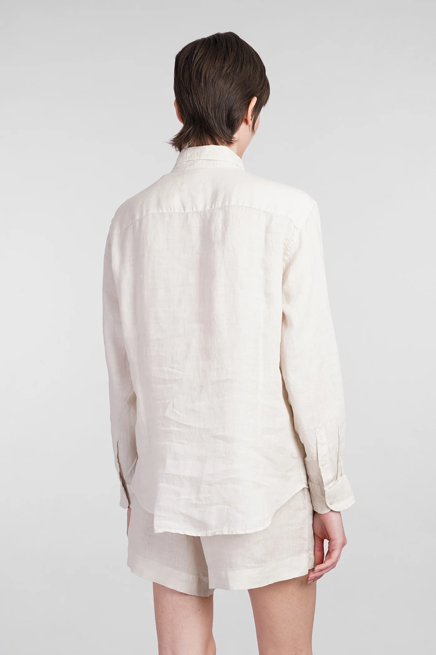 Meredith Shirt in beige linen - Image 3