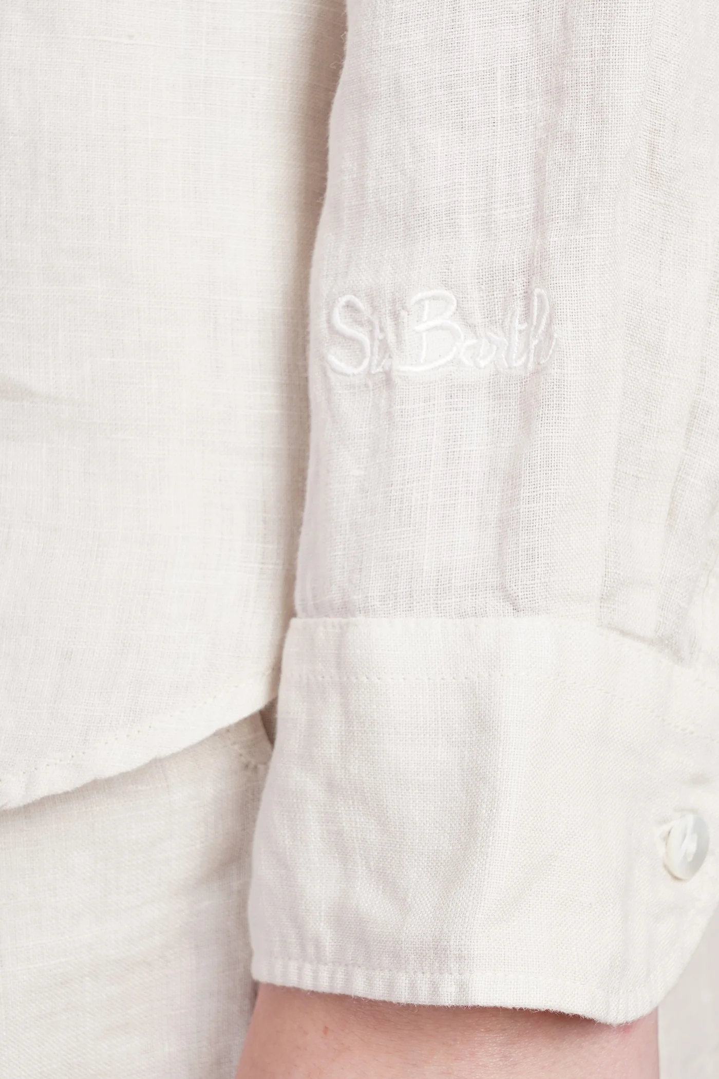 Meredith Shirt in beige linen - Image 5