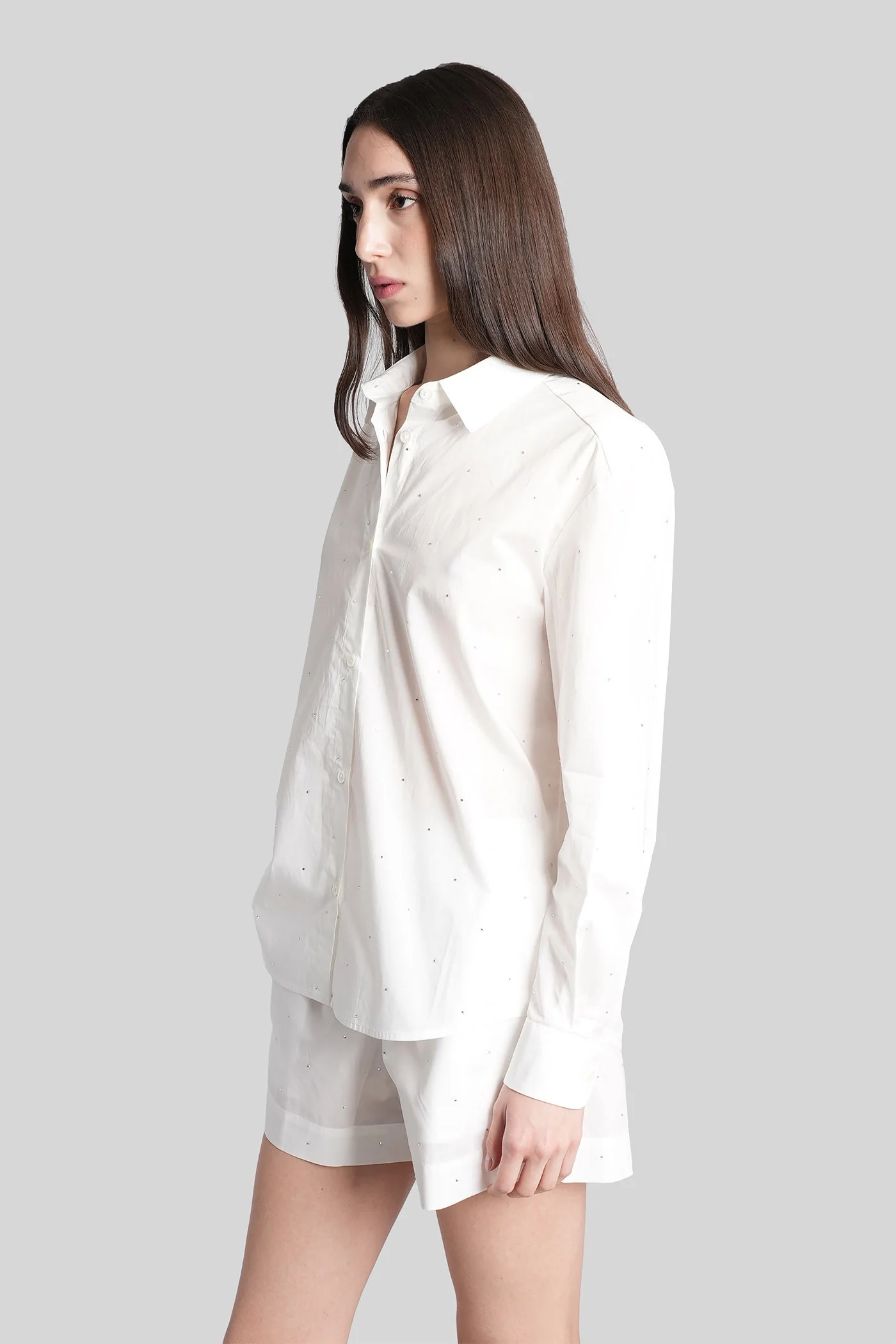 Meredith Shirt in white cotton - Image 4