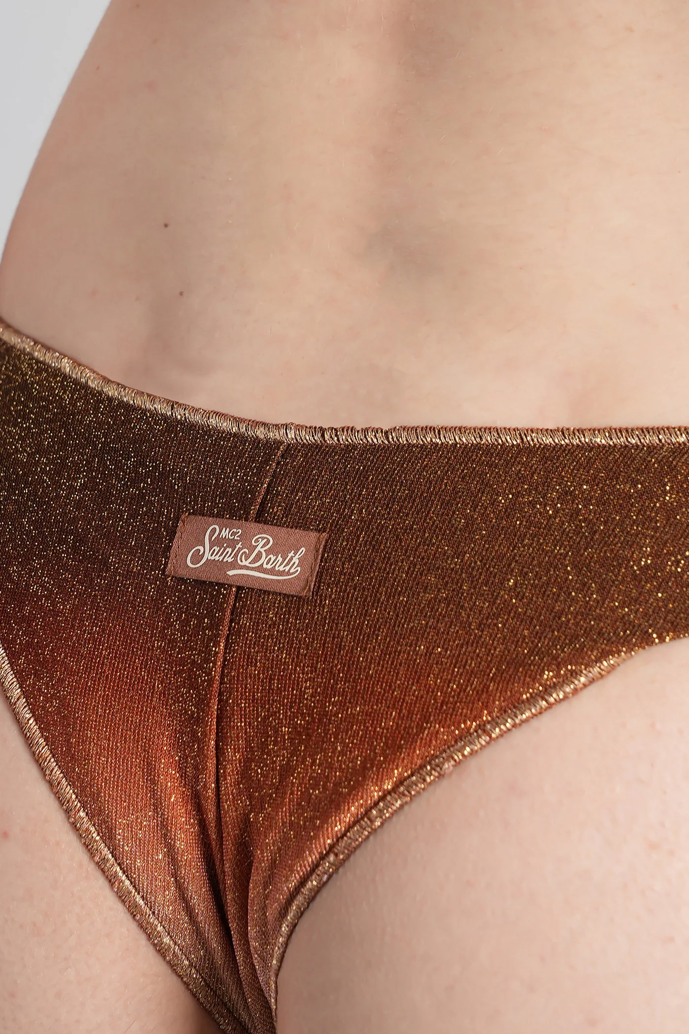 Naomi Overlock Beachwear in brown polyamide - Image 4