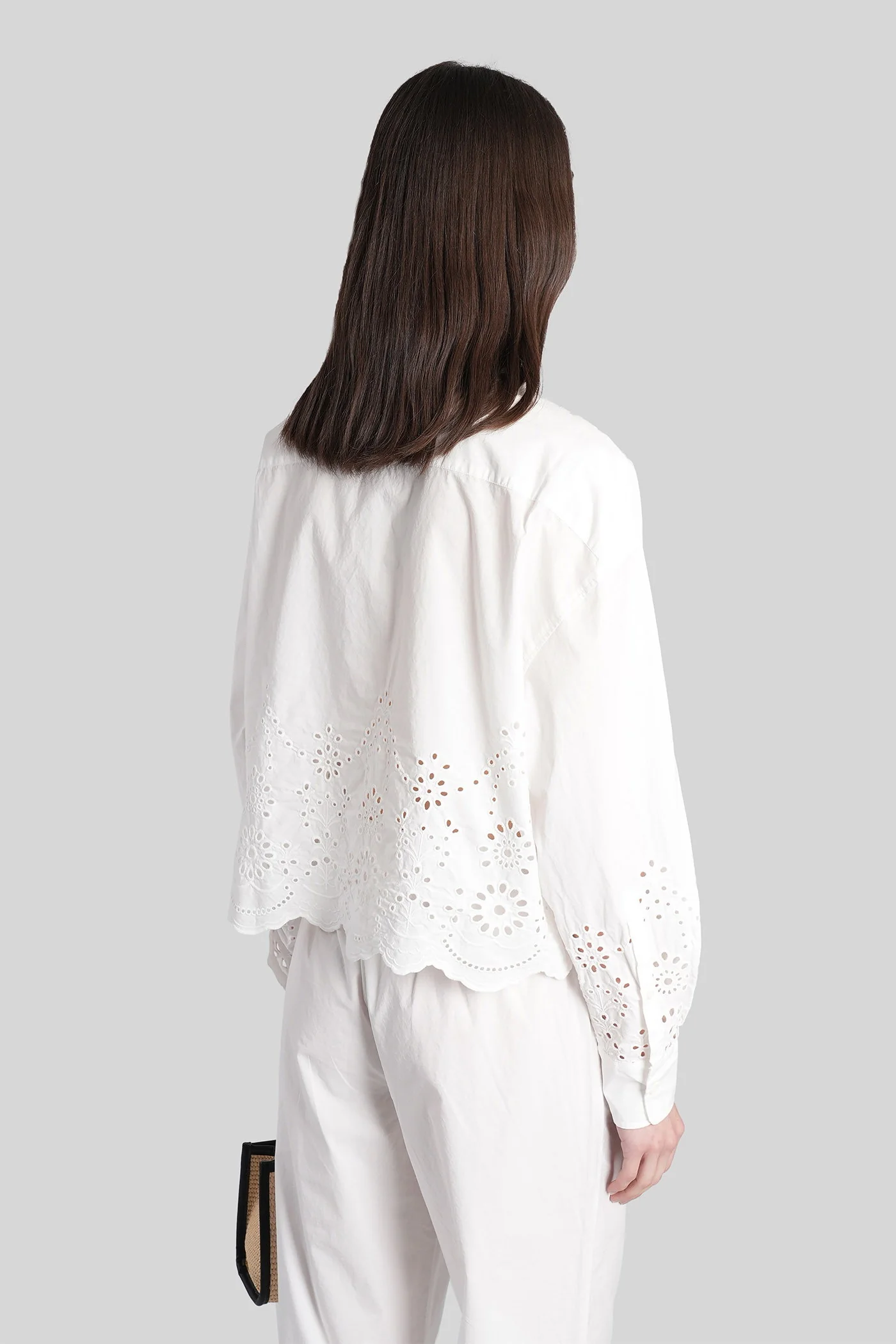 Oriane Blouse in white cotton - Image 3