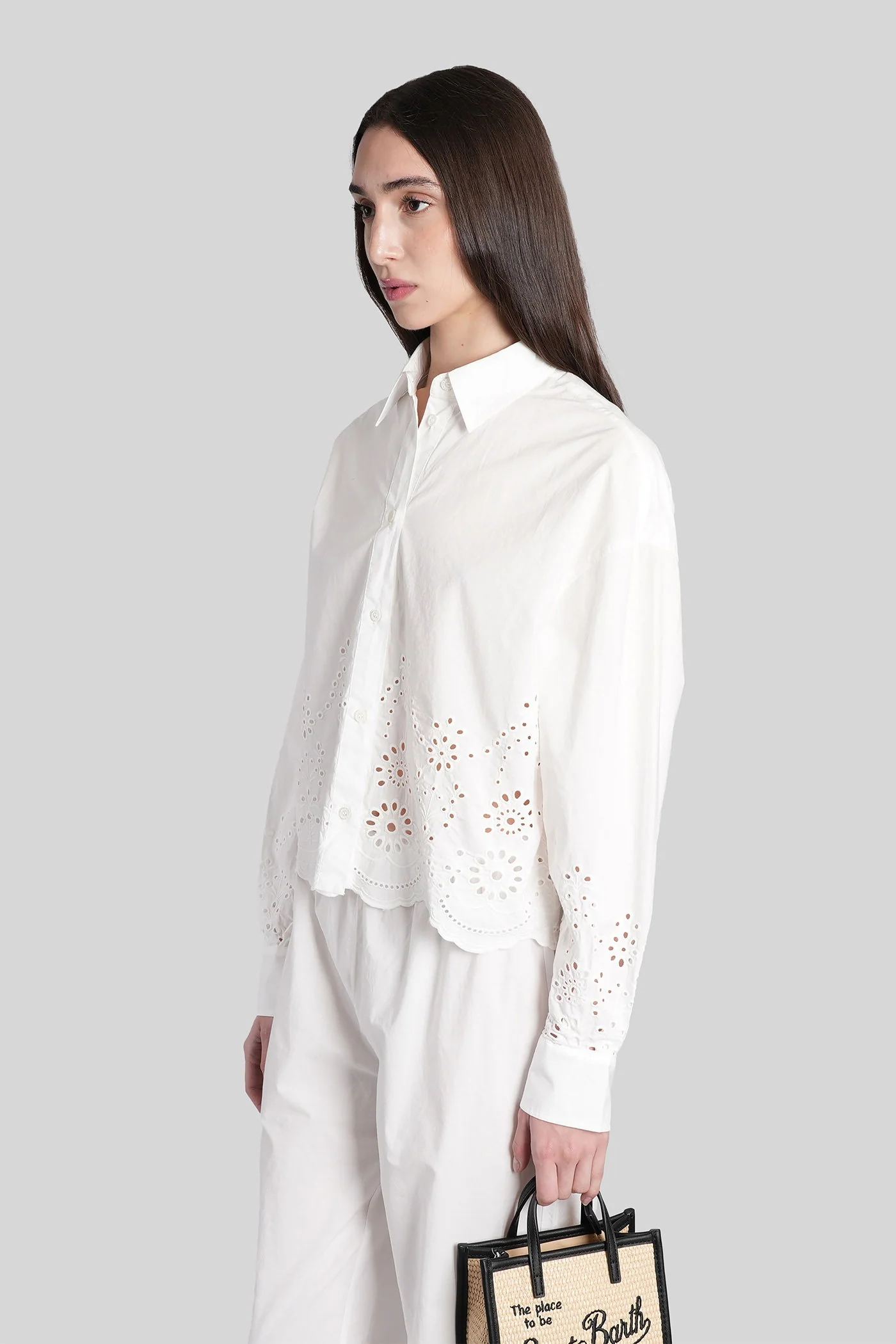 Oriane Blouse in white cotton - Image 4