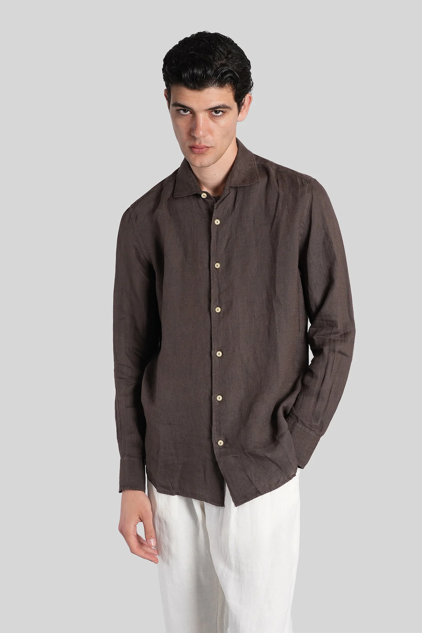 Pamploma Shirt in brown linen