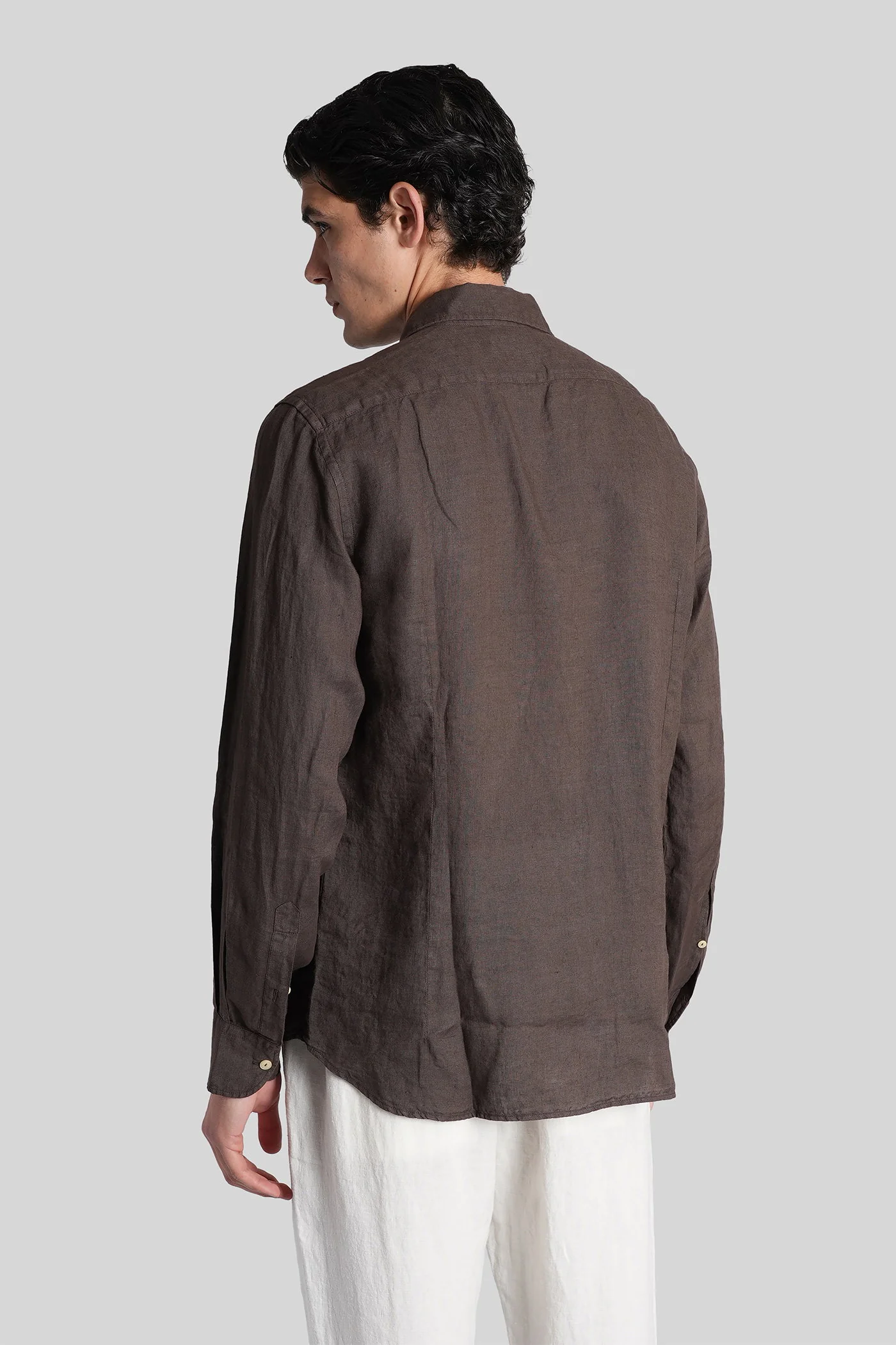 Pamploma Shirt in brown linen - Image 3
