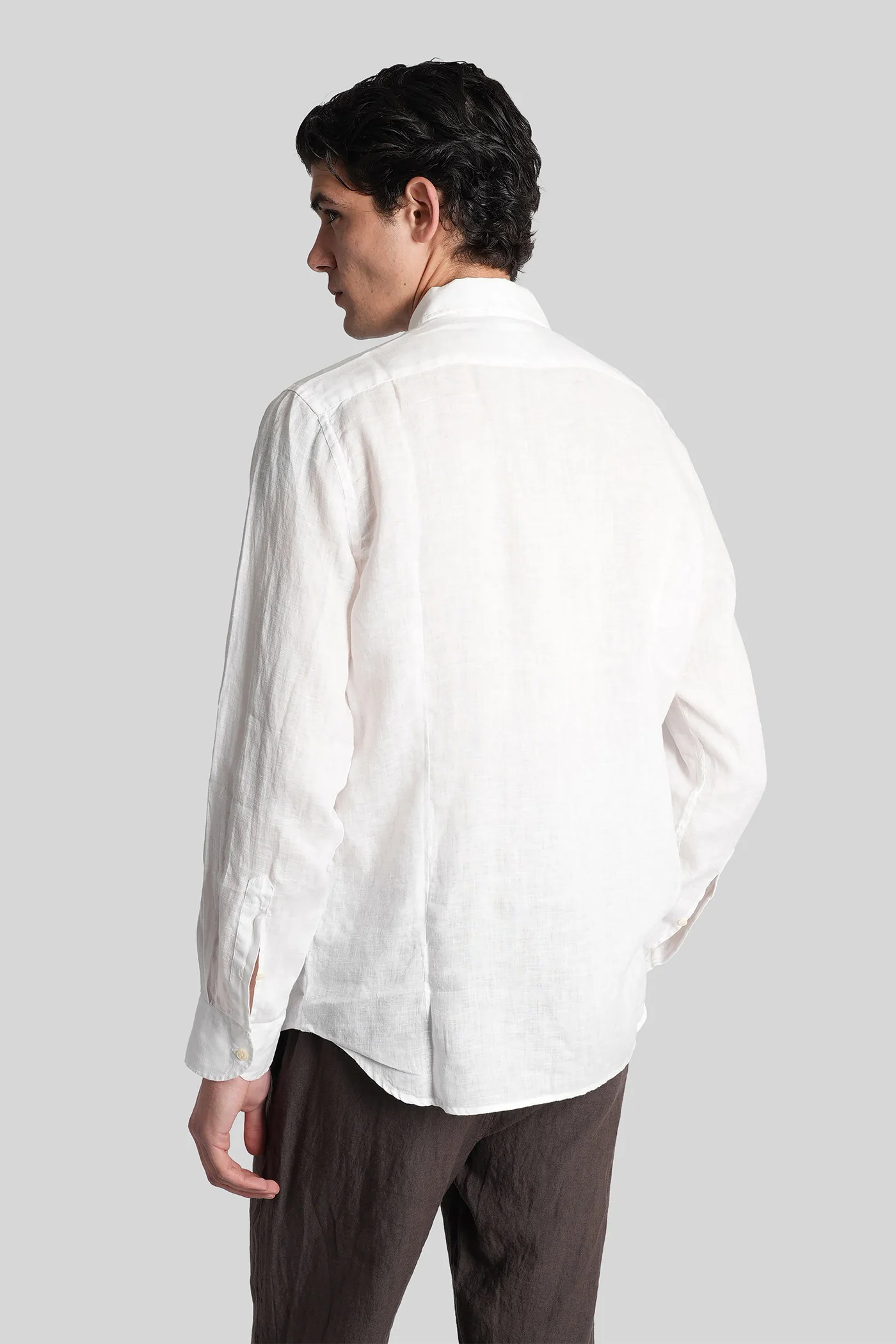 Pamplona Shirt in white linen - Image 3