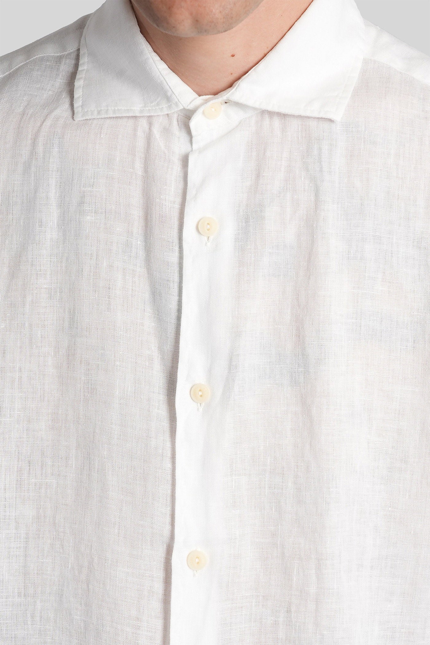Pamplona Shirt in white linen - Image 5