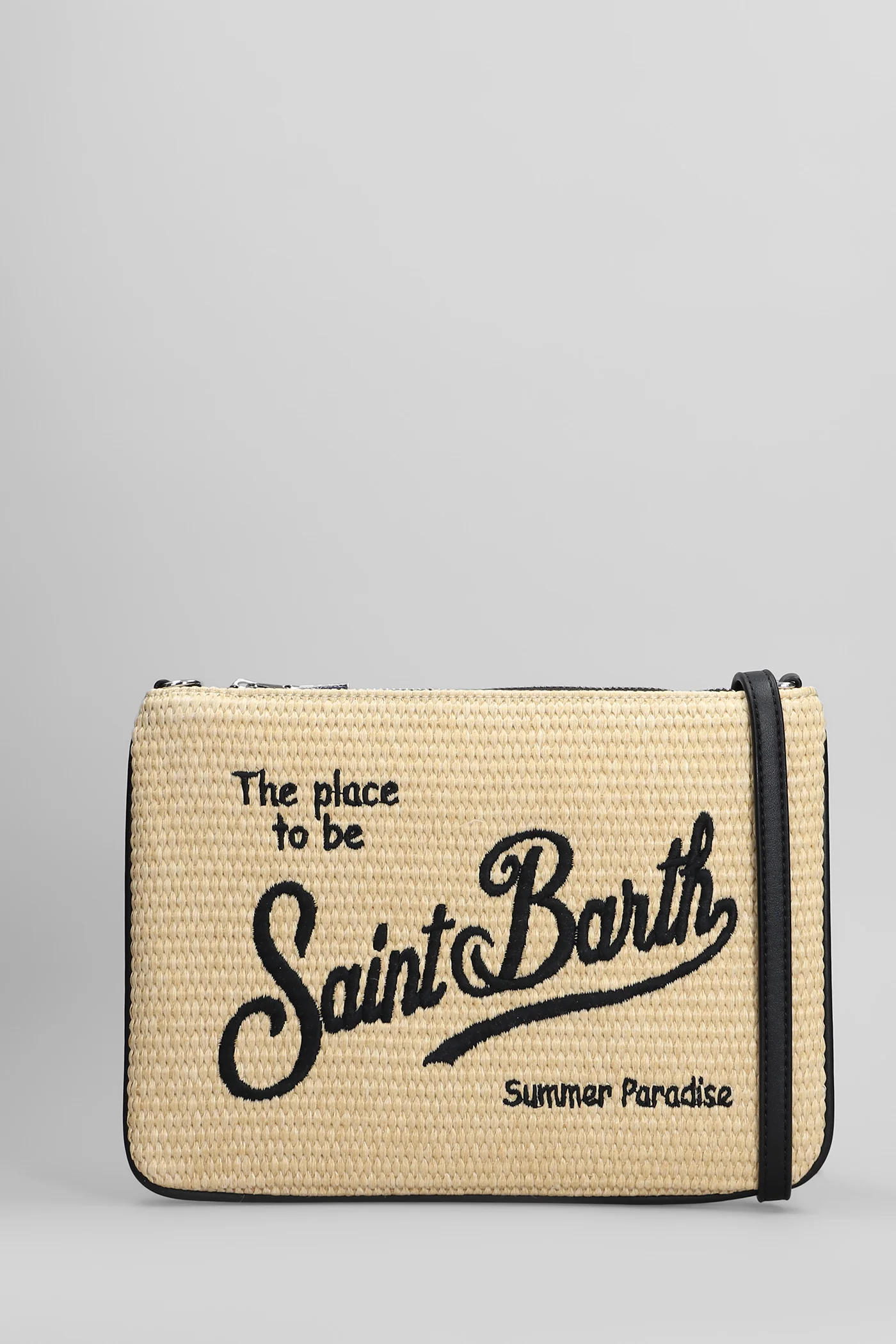 Parisienne straw Clutch in beige raffia