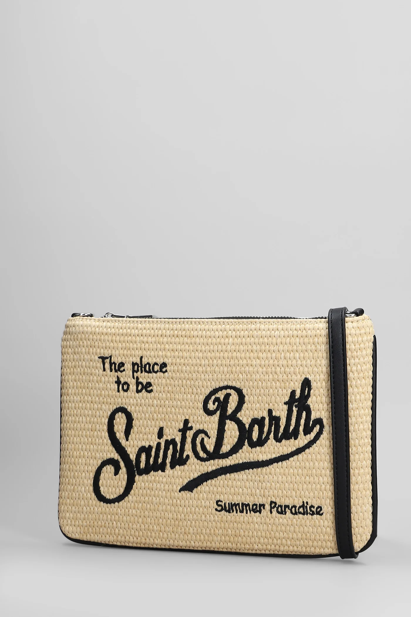 Parisienne straw Clutch in beige raffia - Image 2