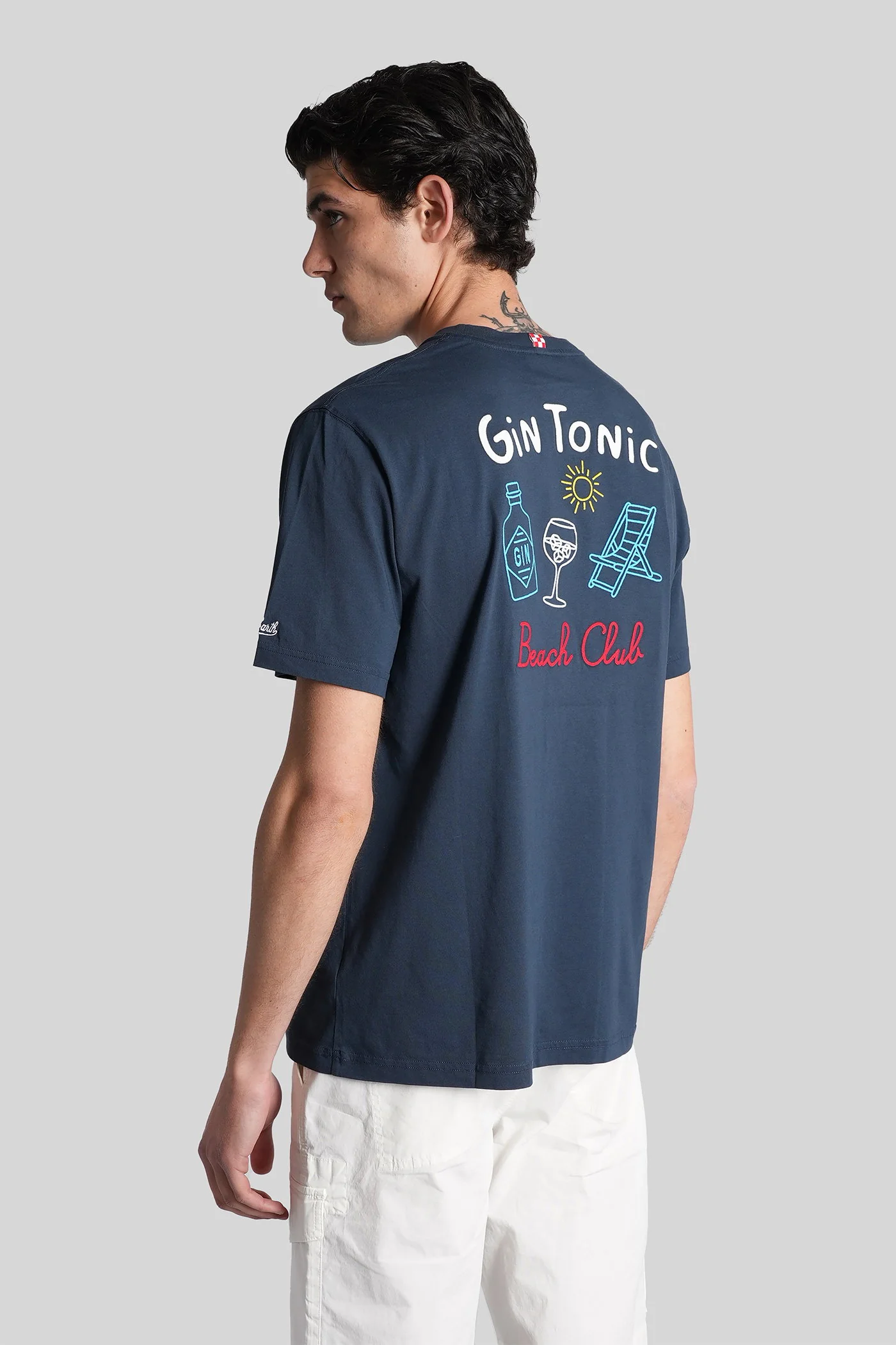 Portland T-Shirt in blue cotton - Image 3