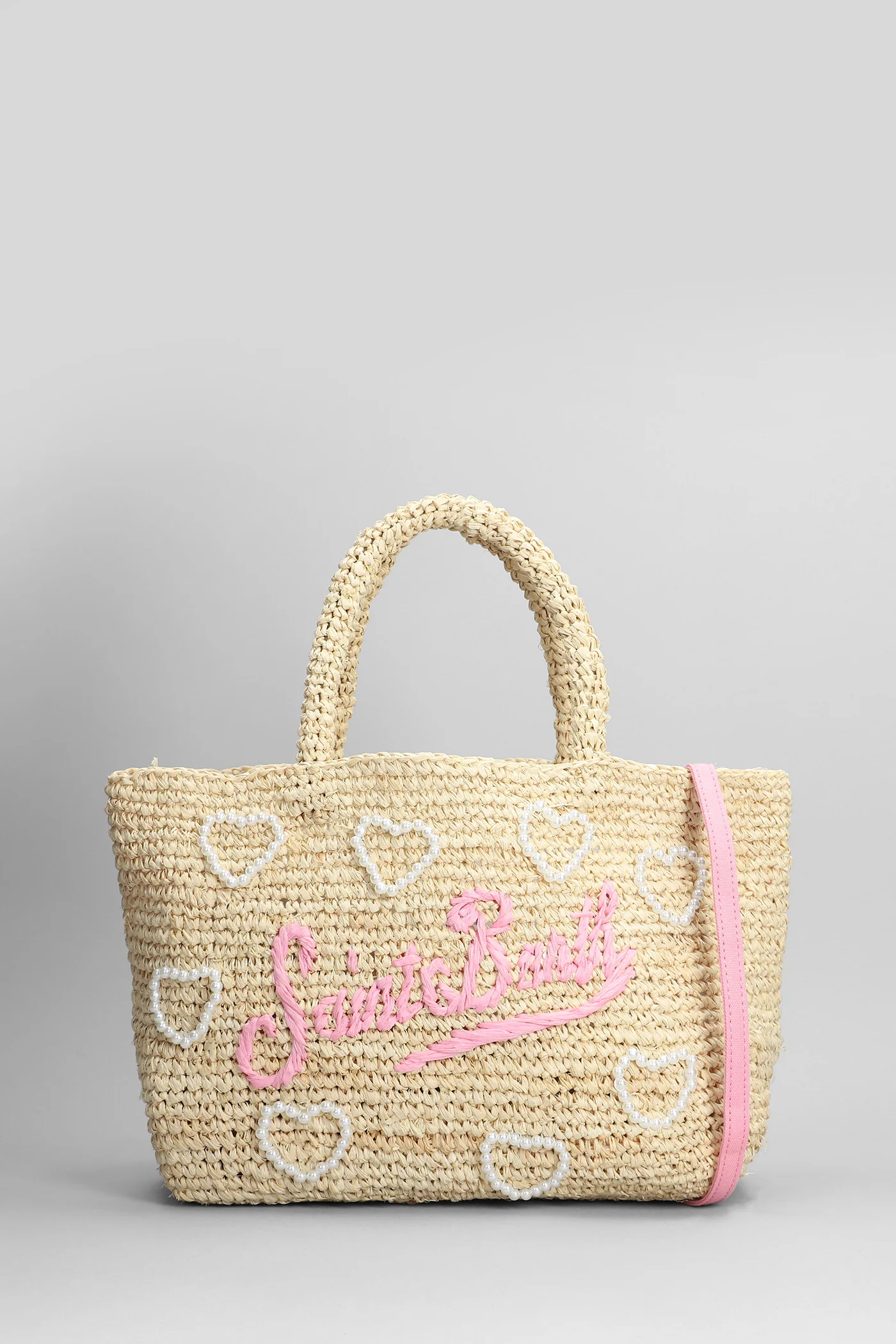 Raffia beach  mid Tote in beige raffia