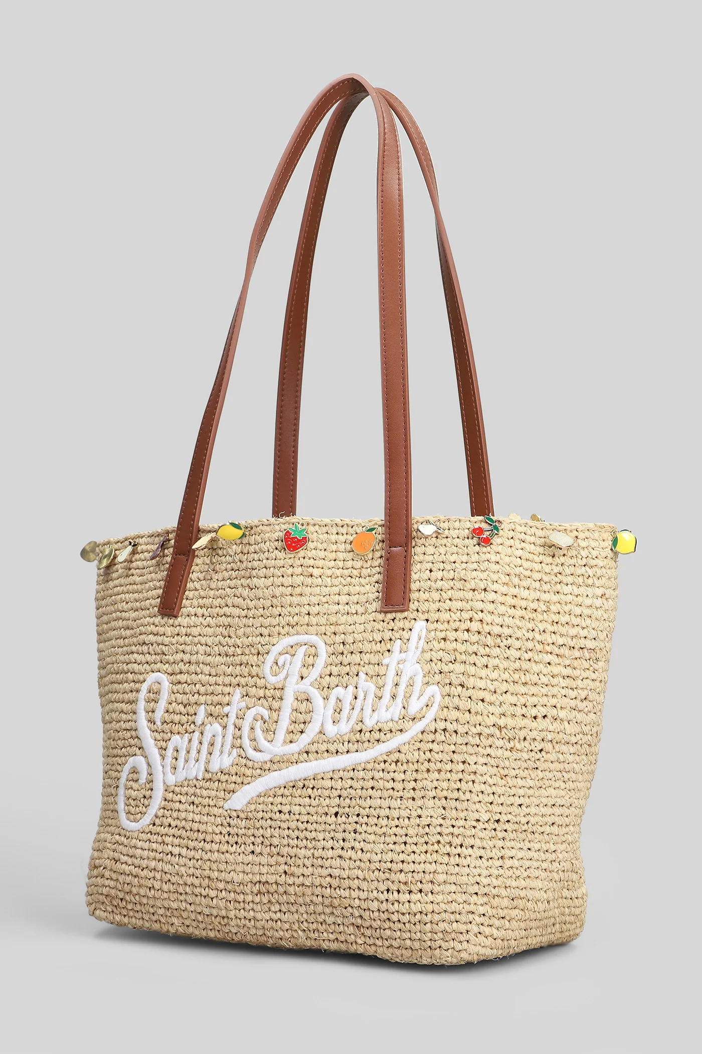 Raffia City Mid Shoulder bag in beige raffia - Image 2