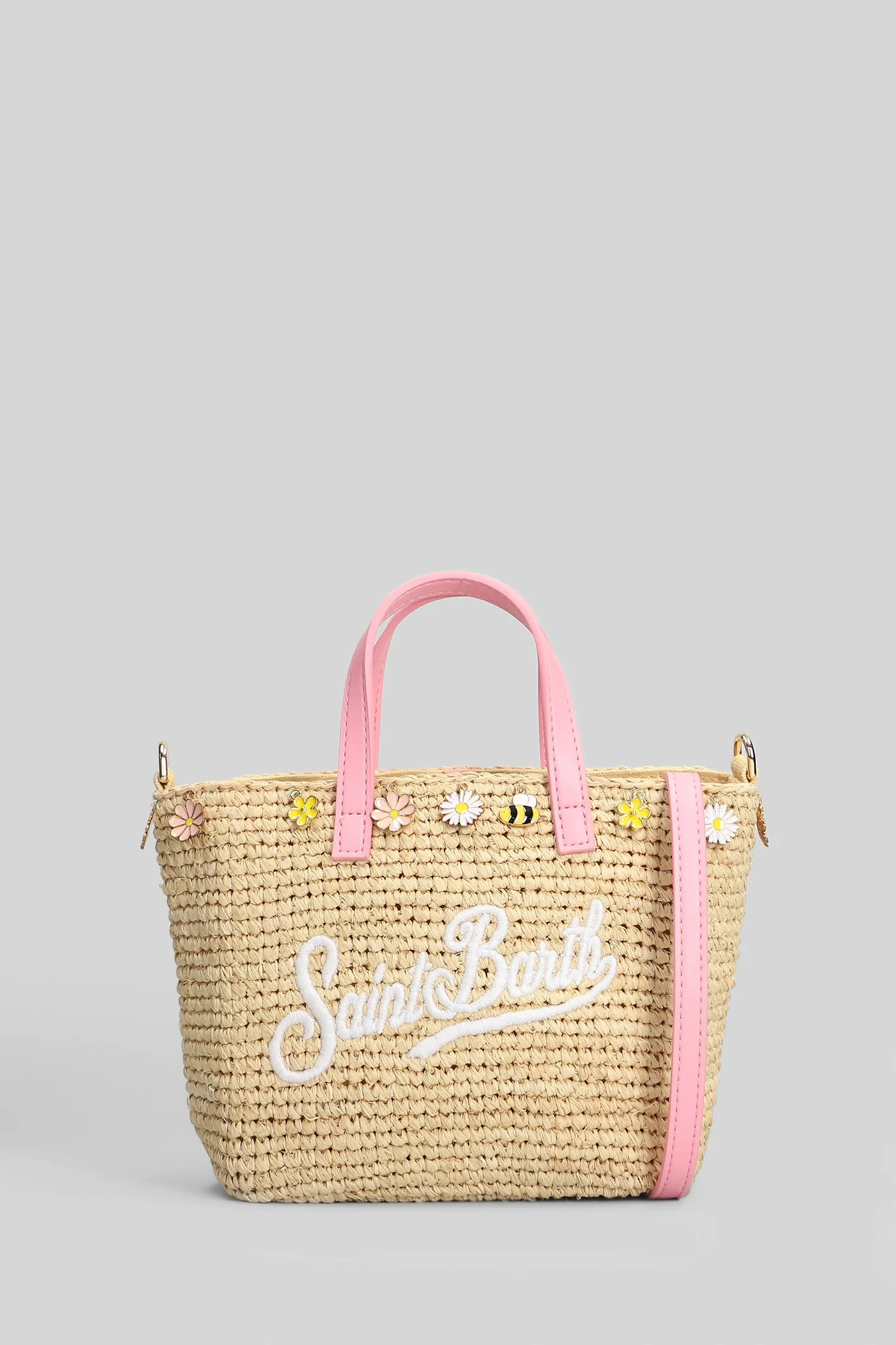 Raffia City Mini Shoulder bag in beige raffia
